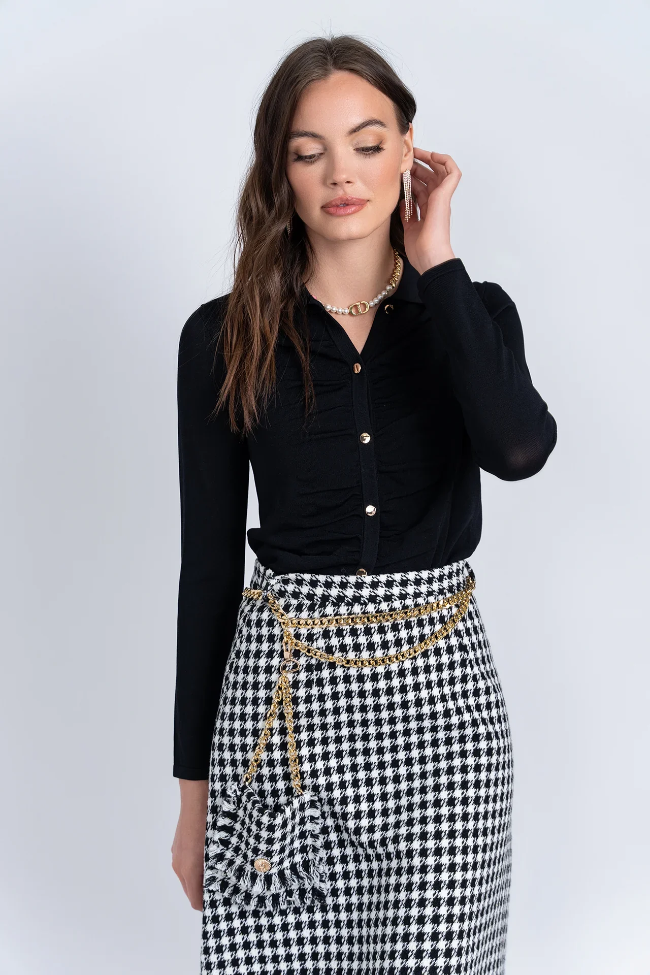 Aleeza Tweed Fringe Skirt - Image 10