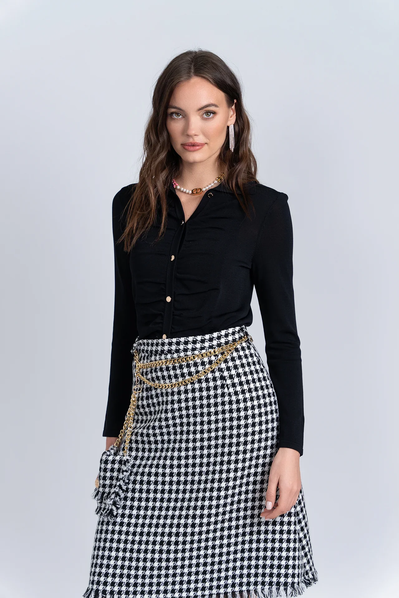 Aleeza Tweed Fringe Skirt - Image 5