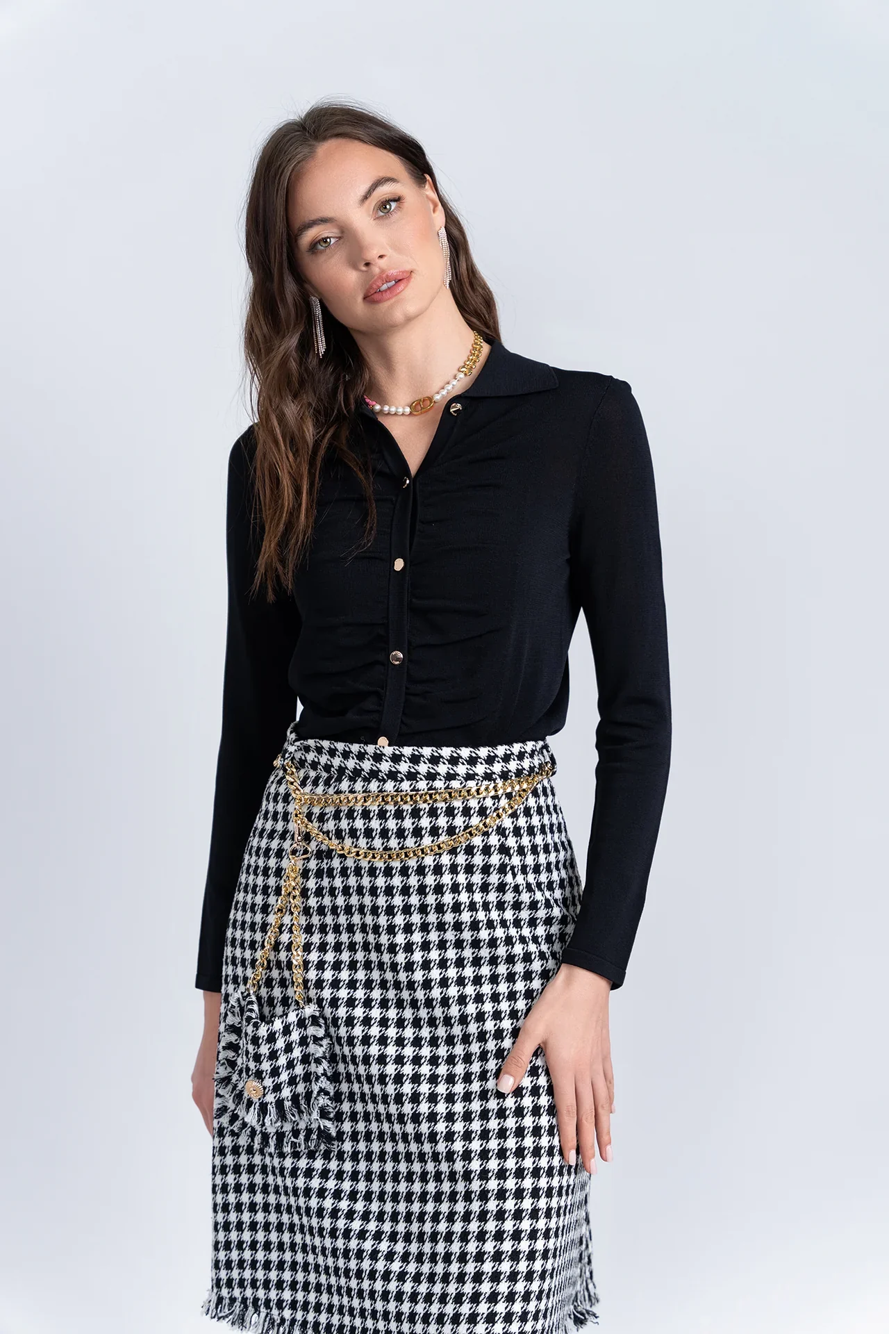 Aleeza Tweed Fringe Skirt - Image 6