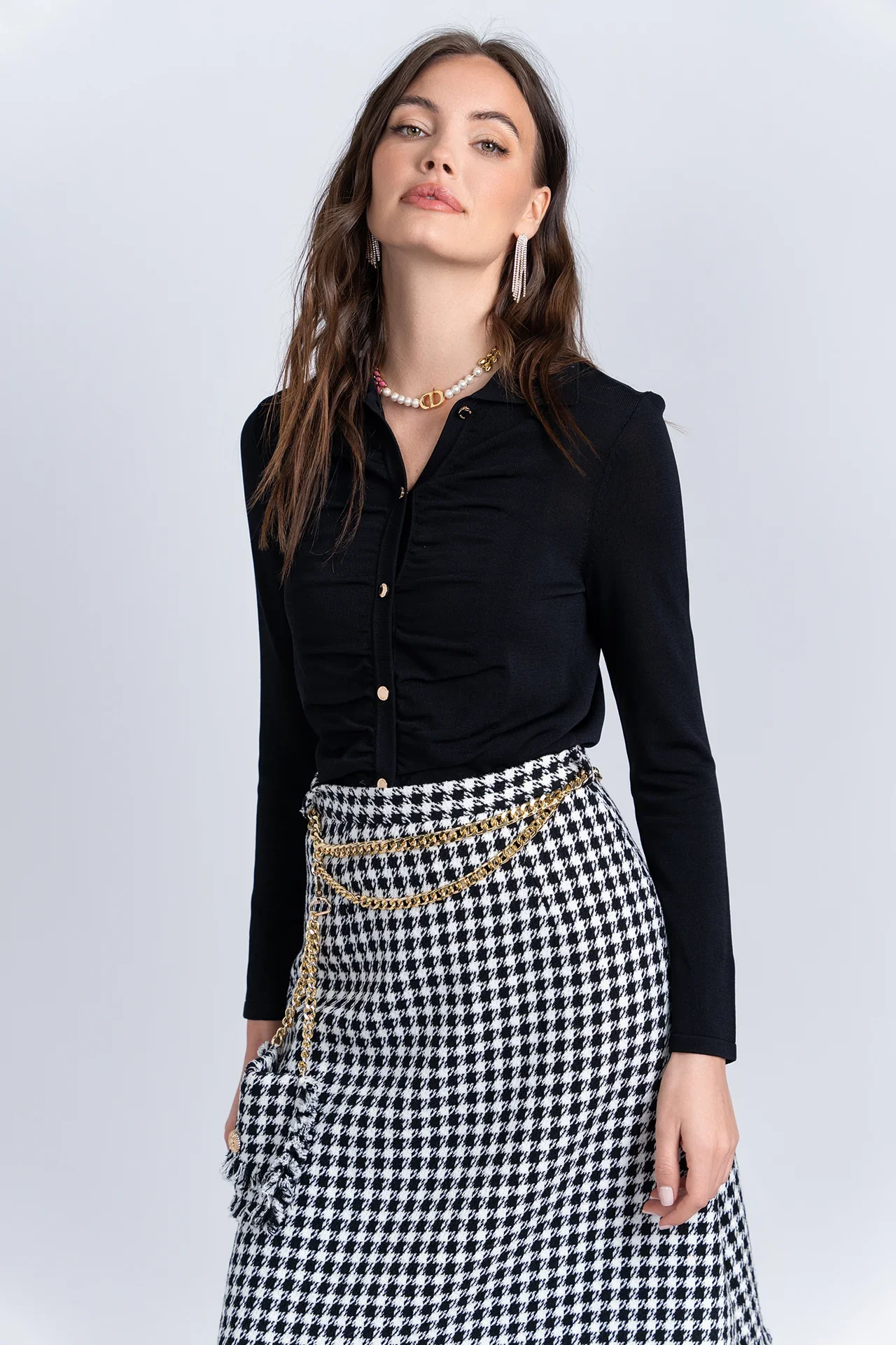 Aleeza Tweed Fringe Skirt - Image 8