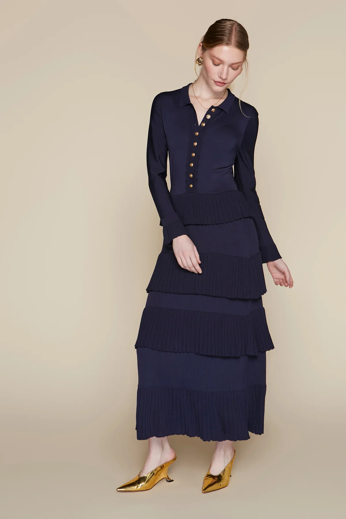 Apparalel Lena Dress Deep Indigo Navy - Image 3