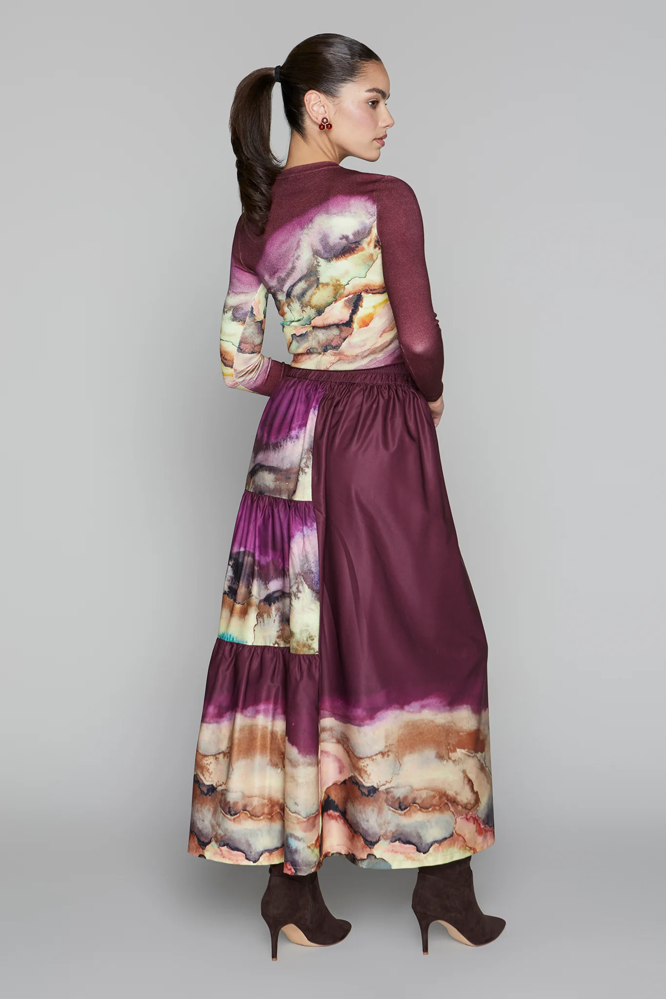 Apparalel Wells Skirt Merlot Ombre - Image 3