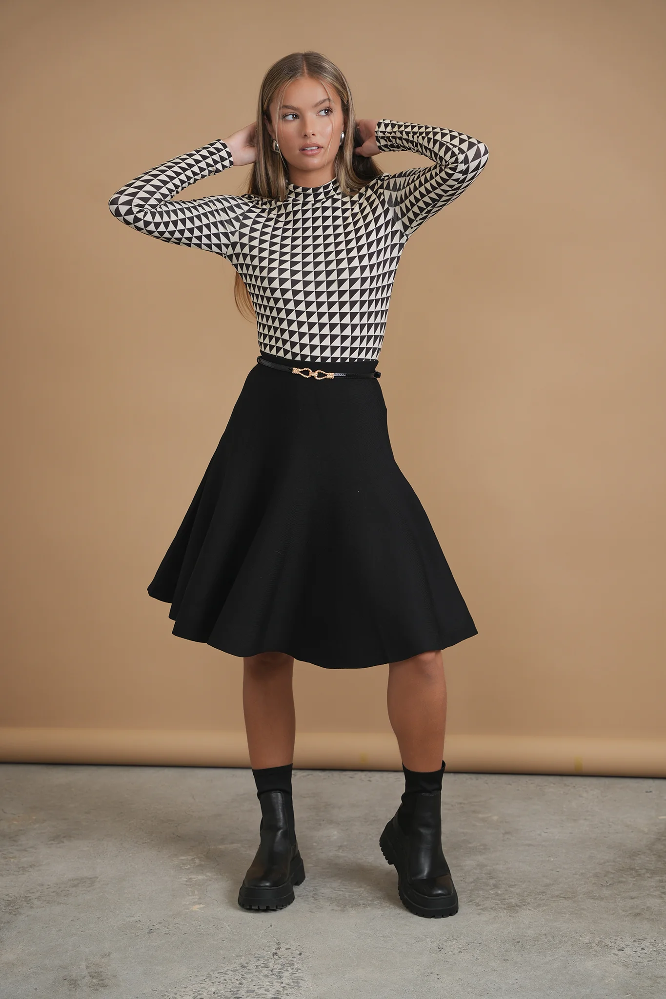 Bliss Best Knit Aline Skirt Black - Image 3