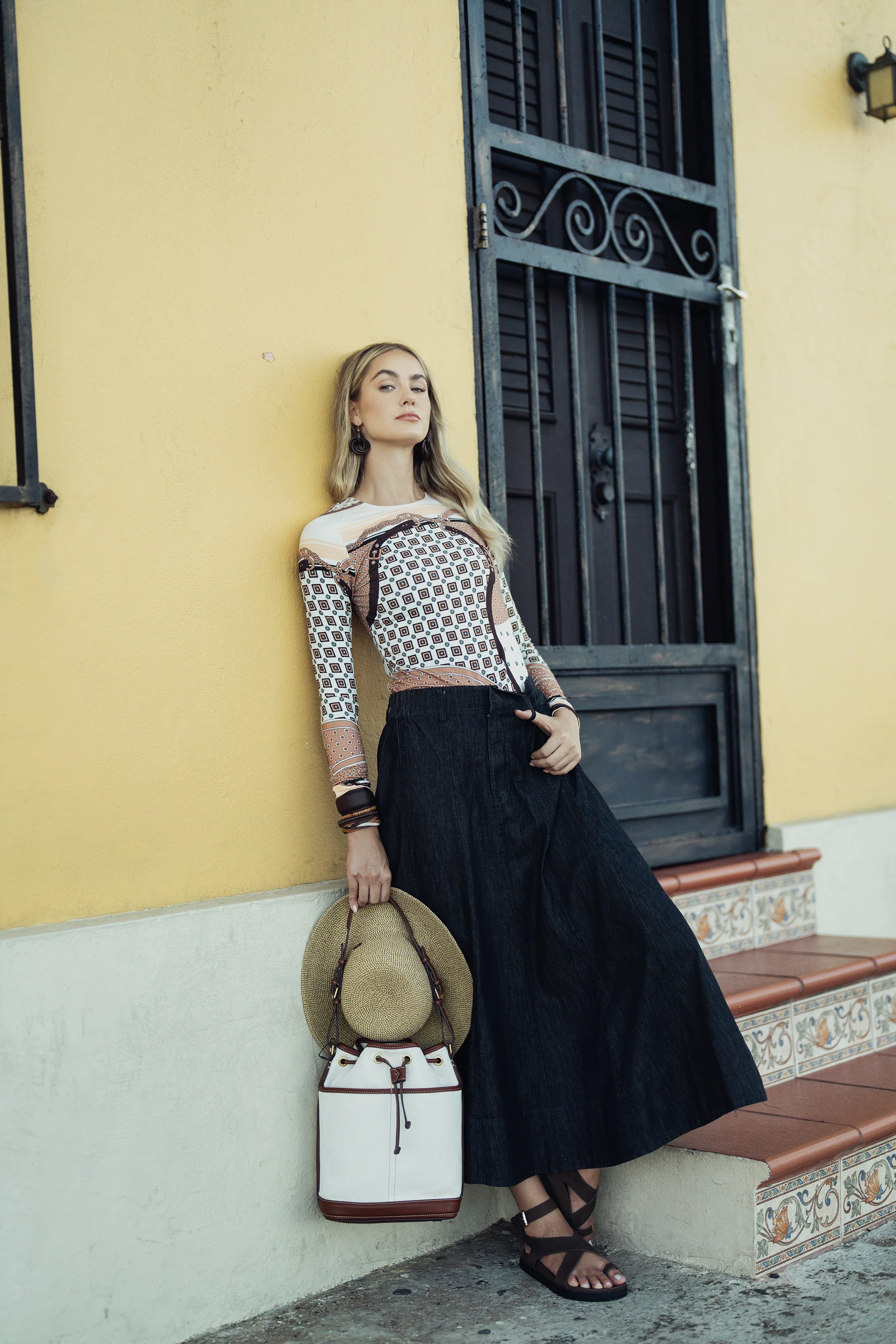 Bliss Black Denim Aline Skirt - Image 3