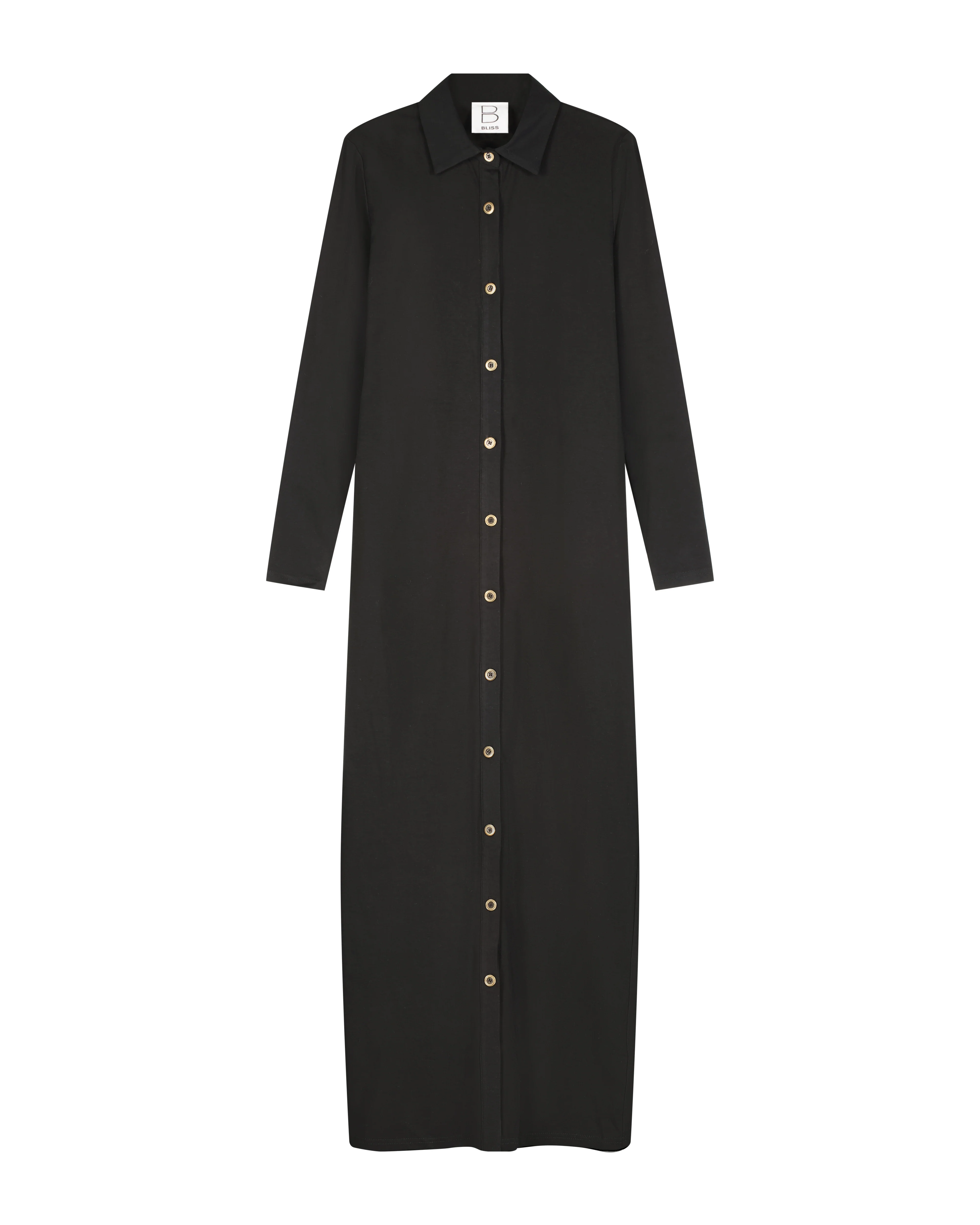 Bliss Button Down Shirt Dress Black - Image 2