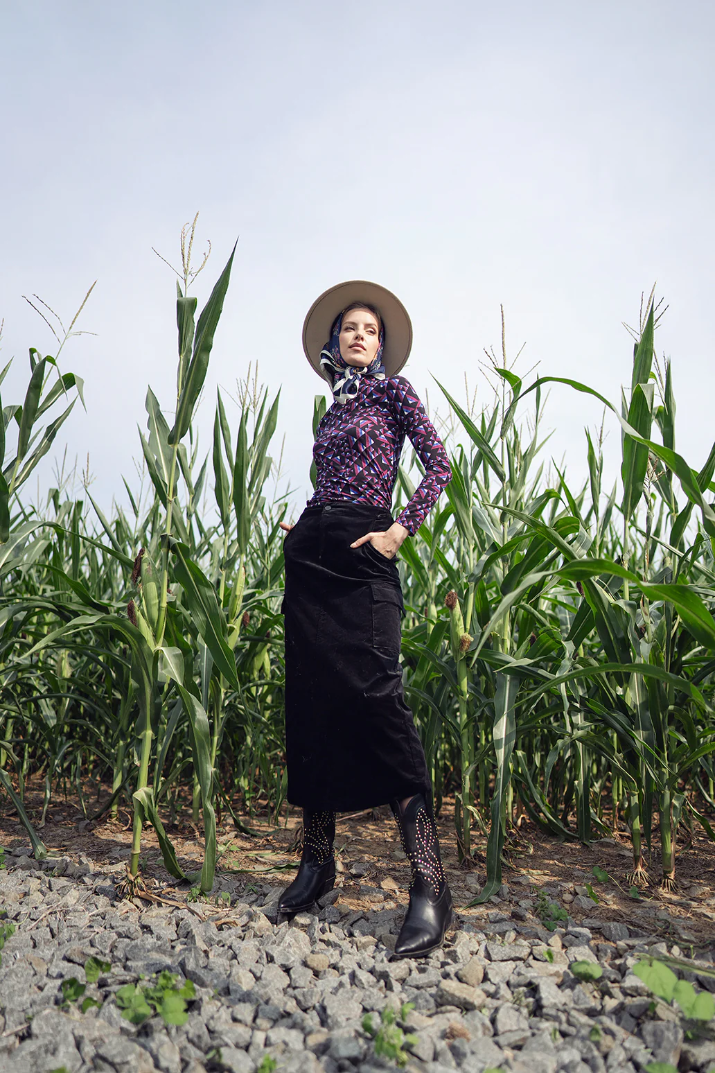 Bliss Cargo Skirt Black Corduroy - Image 3