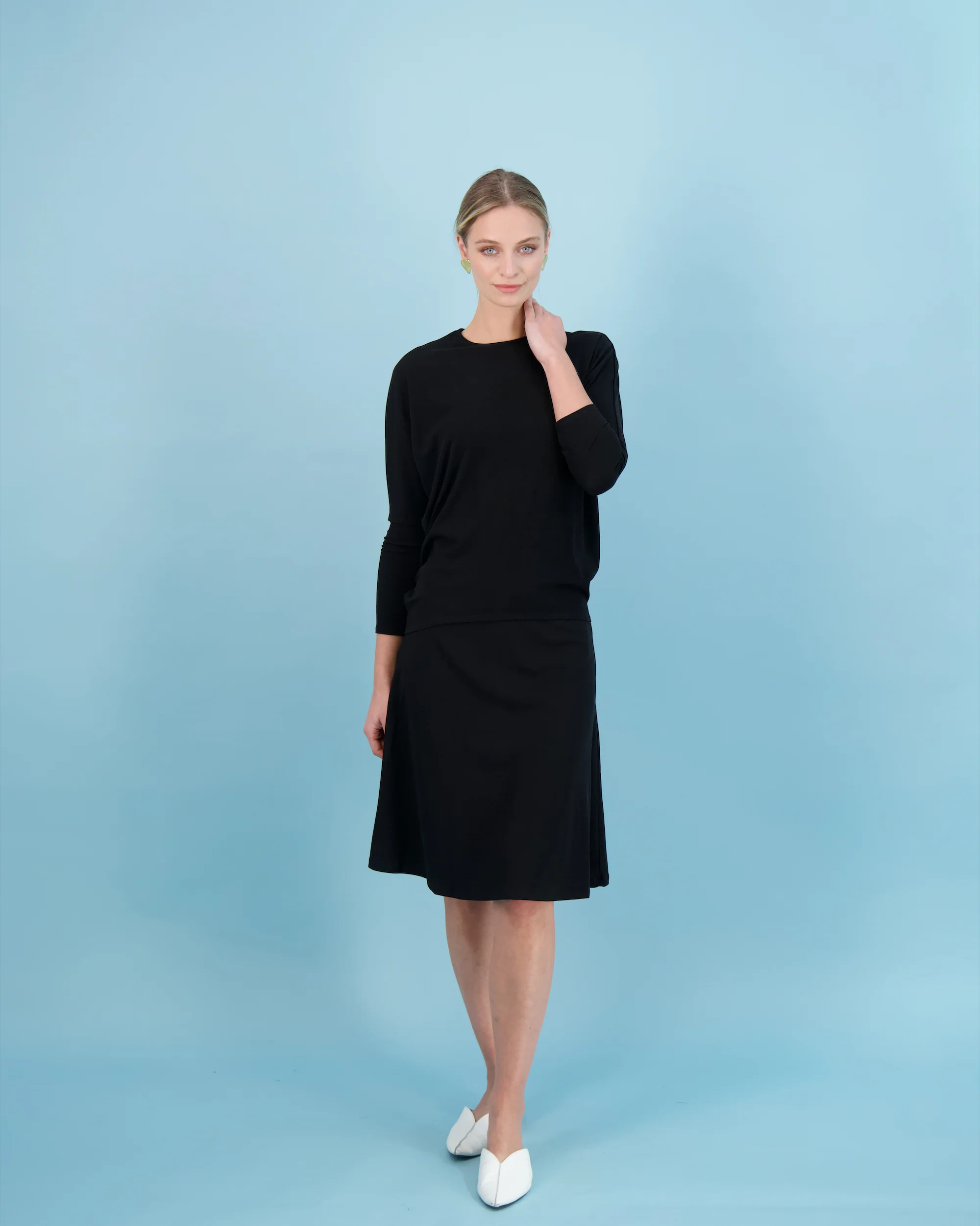 Bliss Circle Skirt Ribbed 24' Black - Image 3