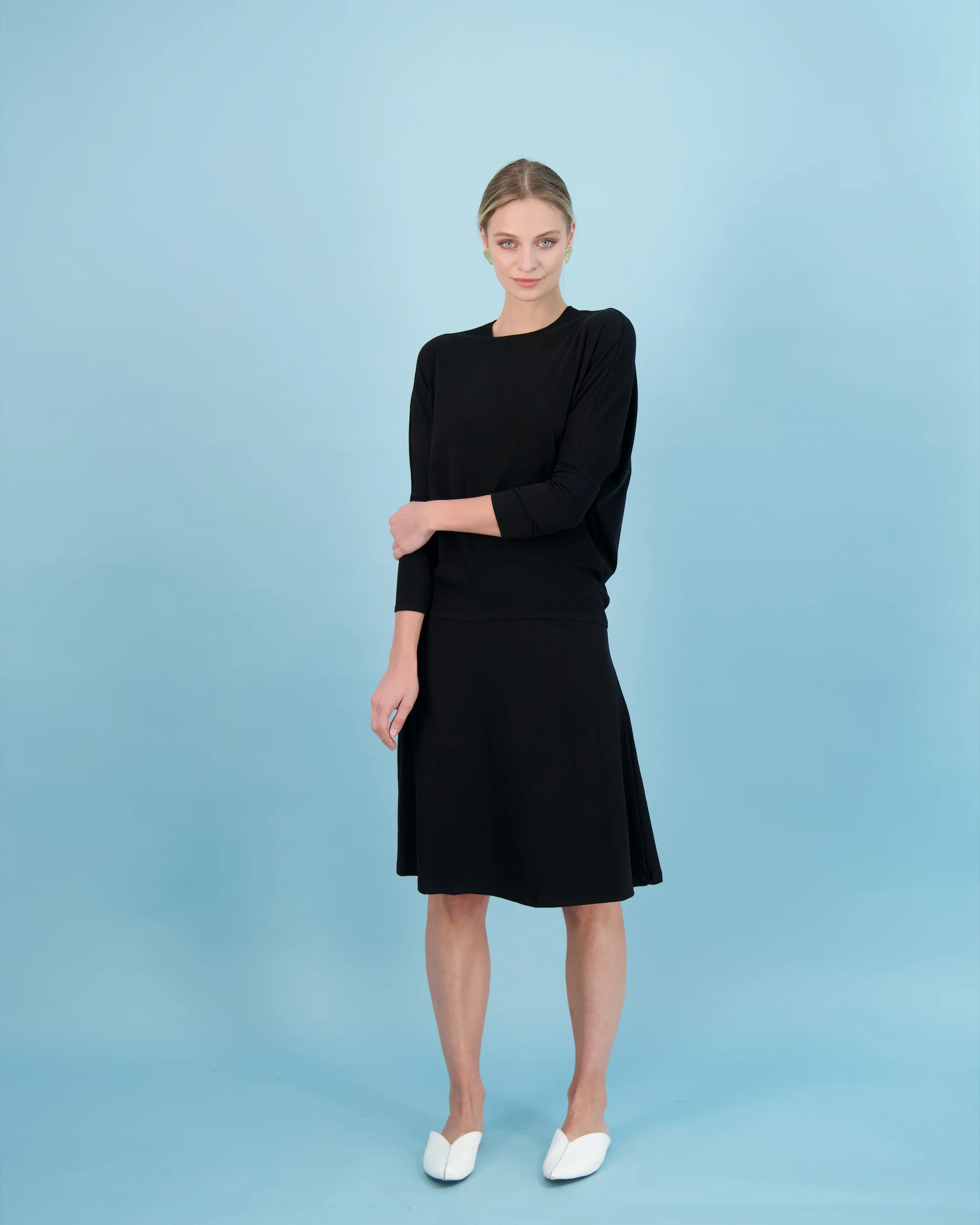 Bliss Circle Skirt Ribbed 24' Black - Image 5