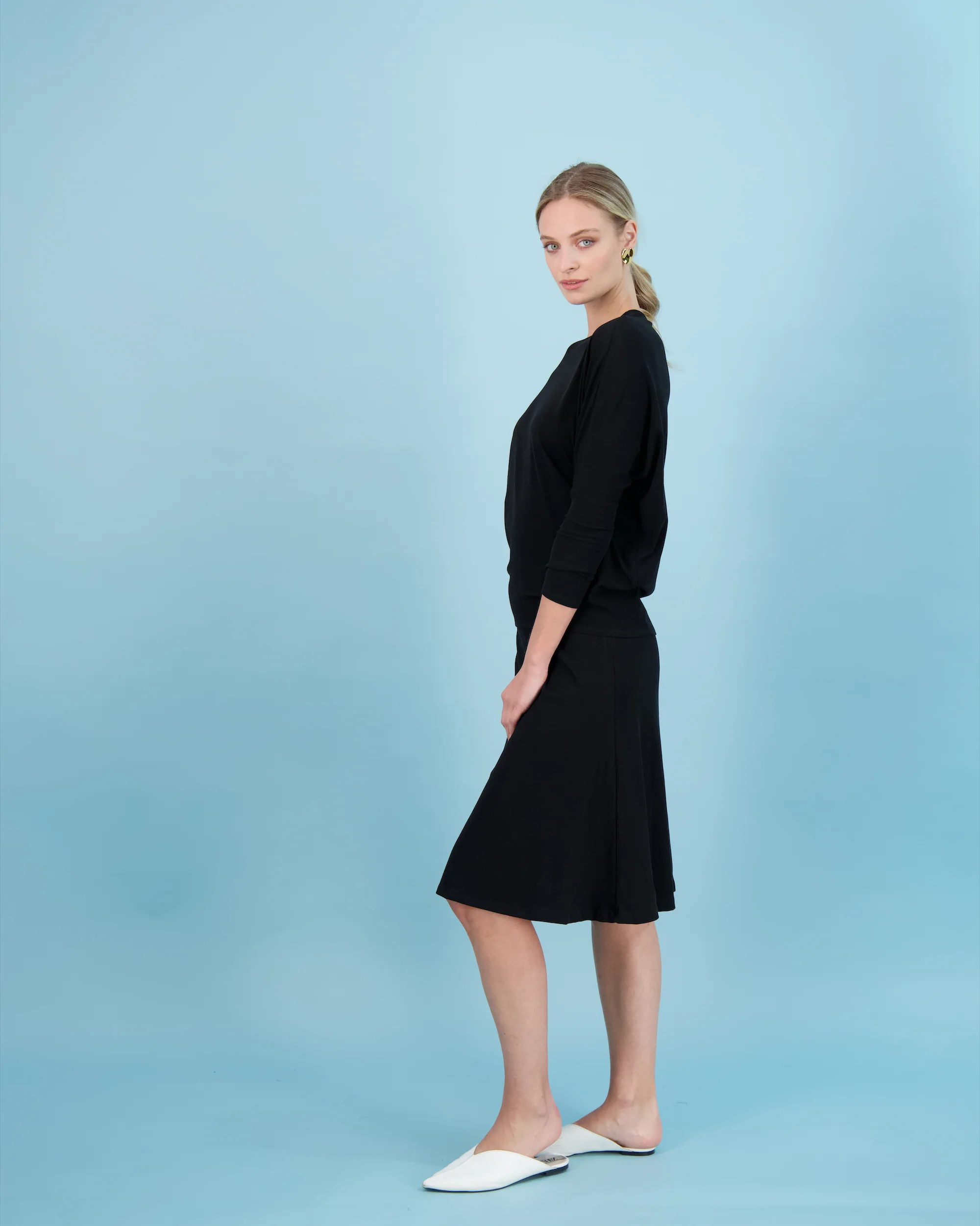Bliss Circle Skirt Ribbed 24' Black - Image 6
