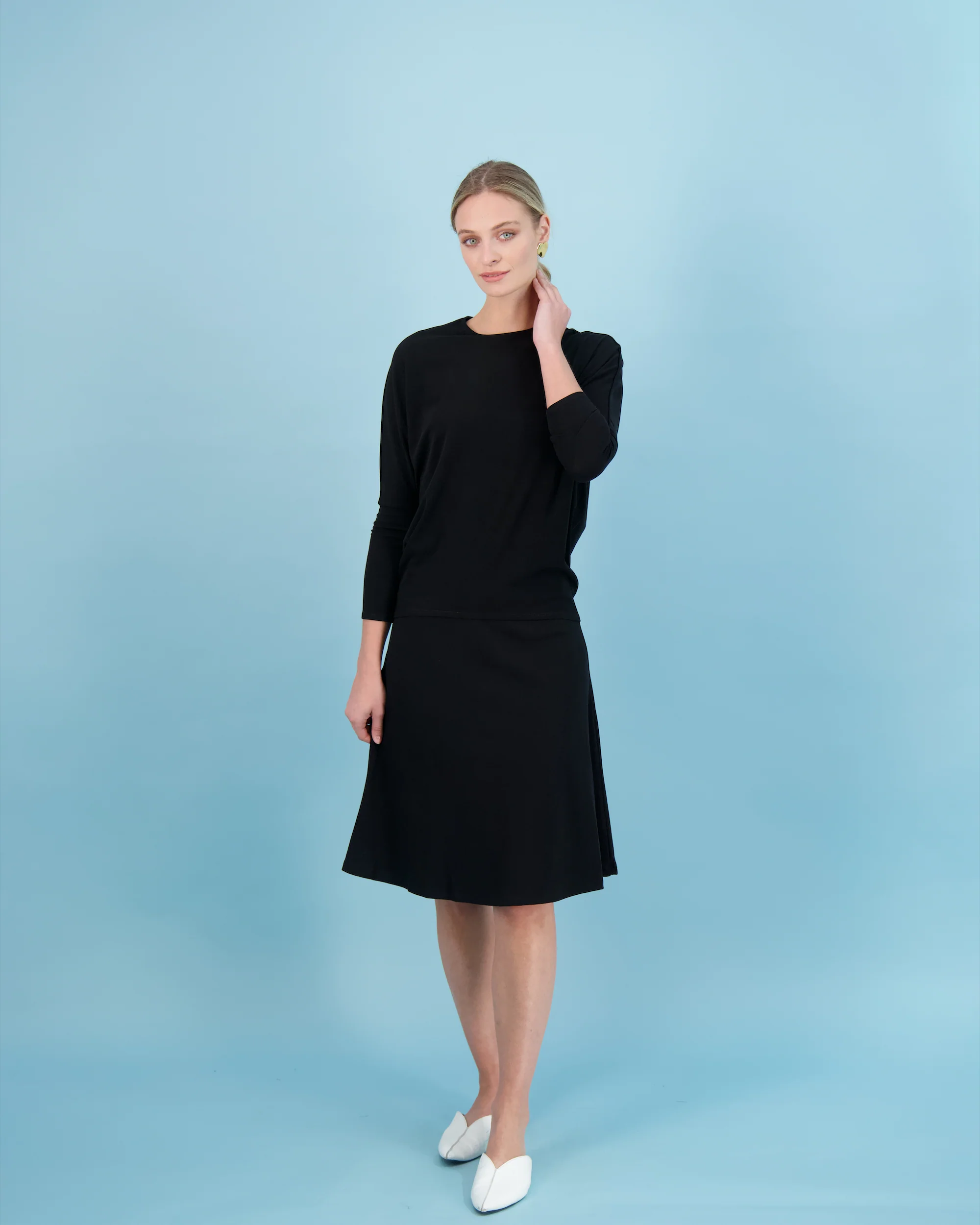 Bliss Circle Skirt Ribbed 24' Black - Image 7