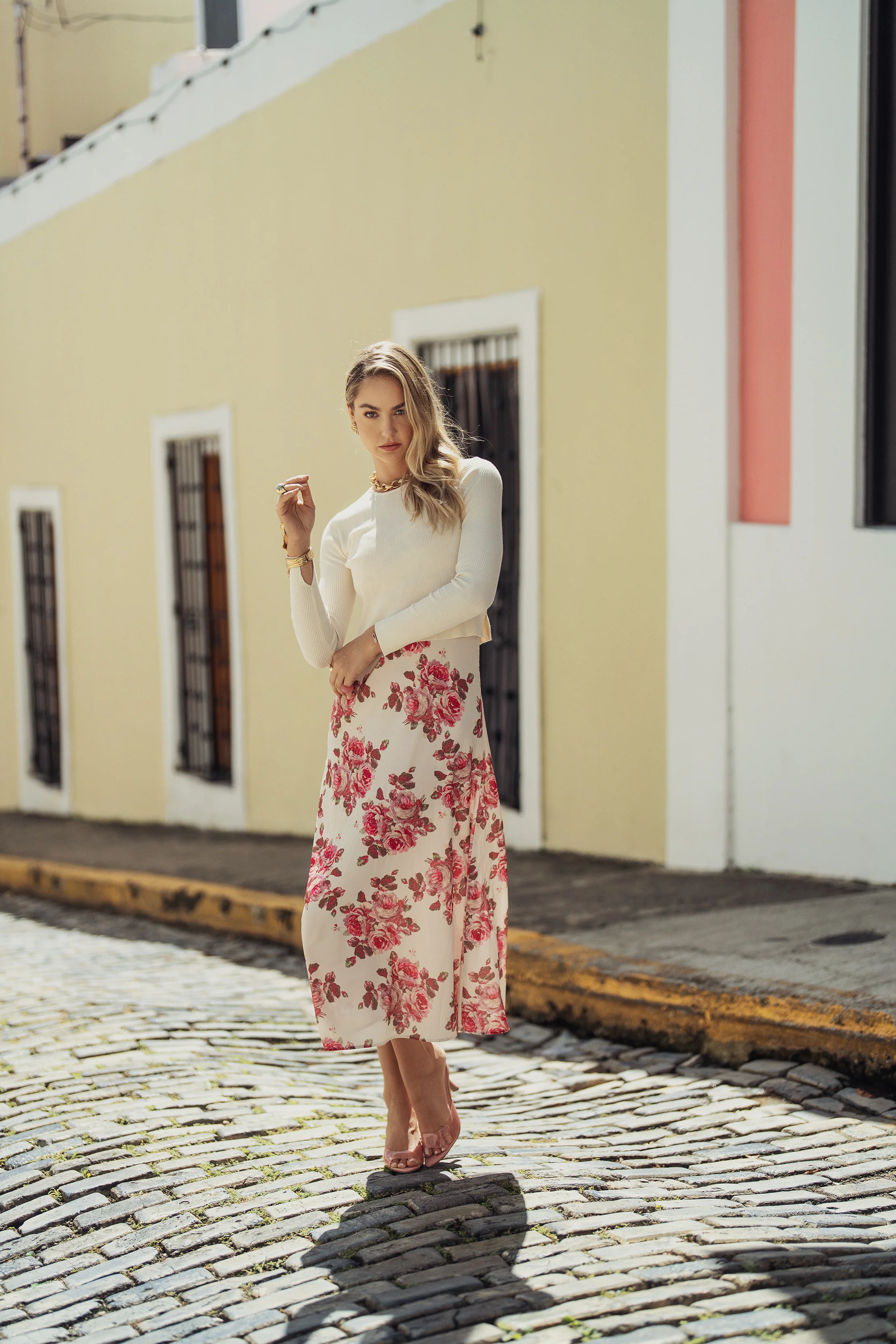 Bliss Combo Slip Dress Pink Floral - Image 2