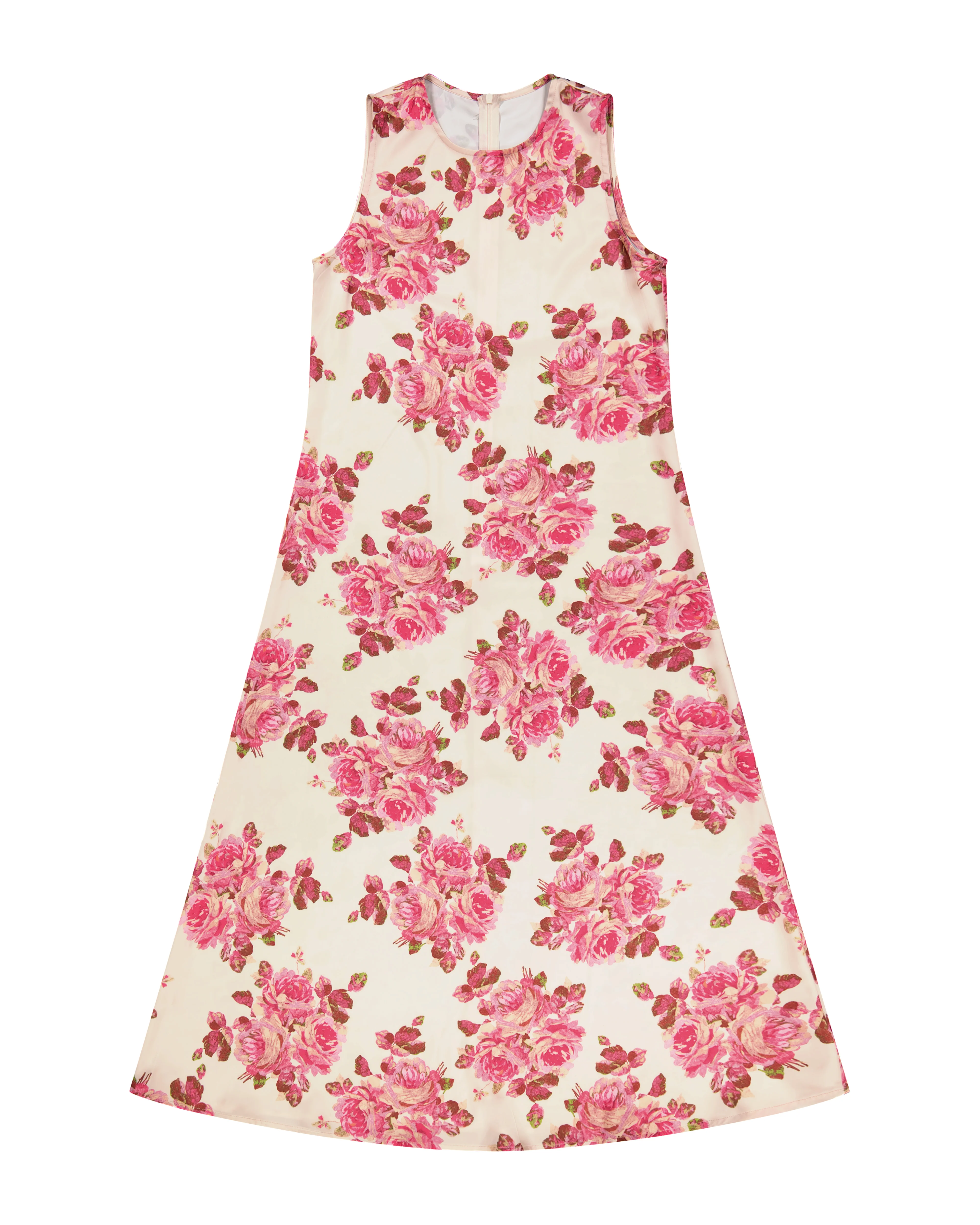 Bliss Crew Neck Slip Dress Pink Floral - Image 2