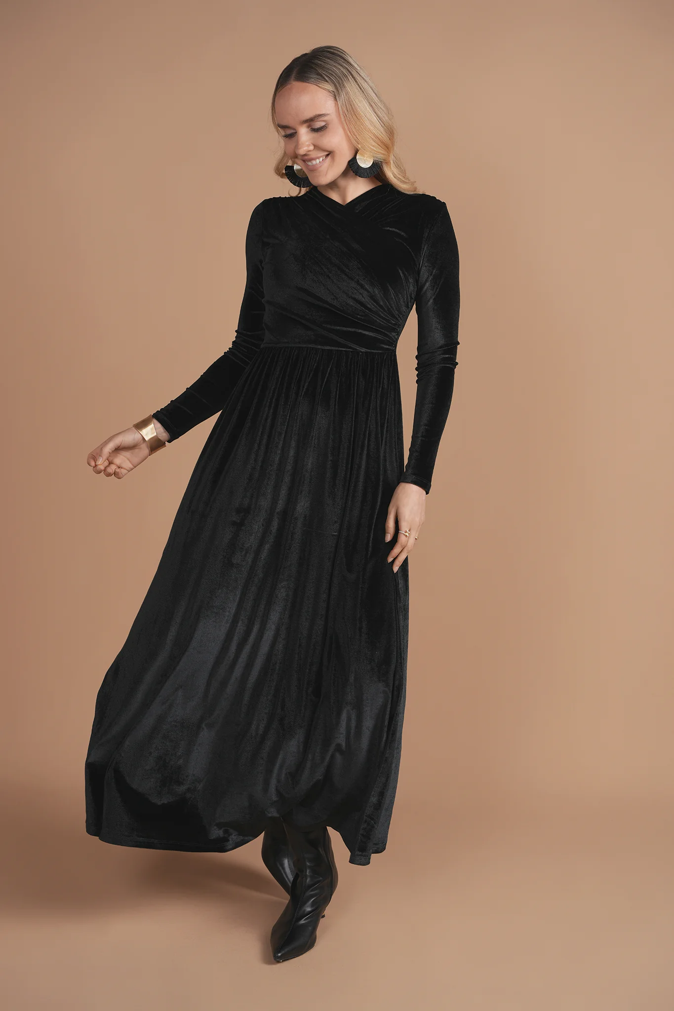 Bliss Crossover Overlay Maxi Black Velvet - RESTOCKED - Image 3
