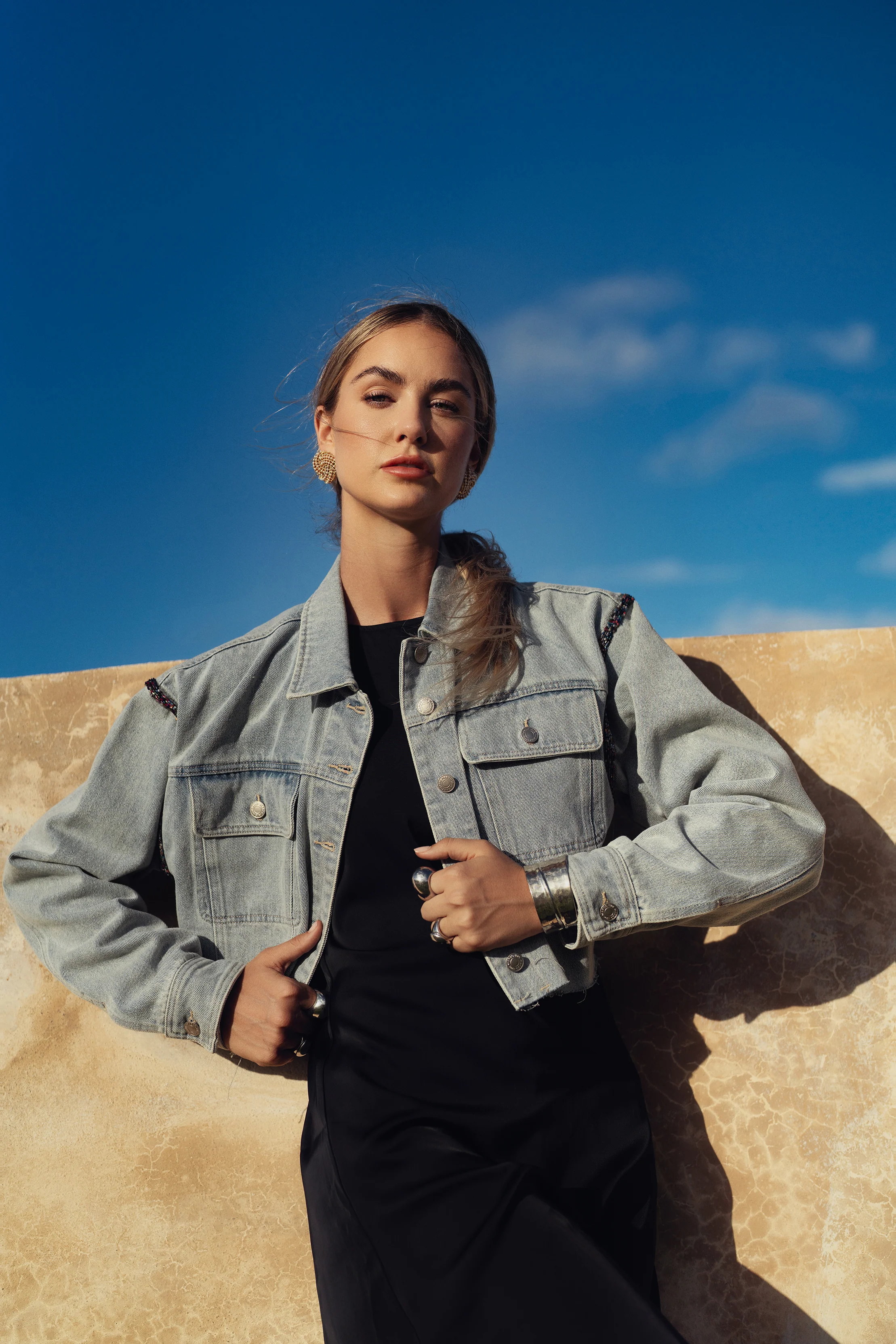 Bliss Denim Embellished Jacket - Image 2