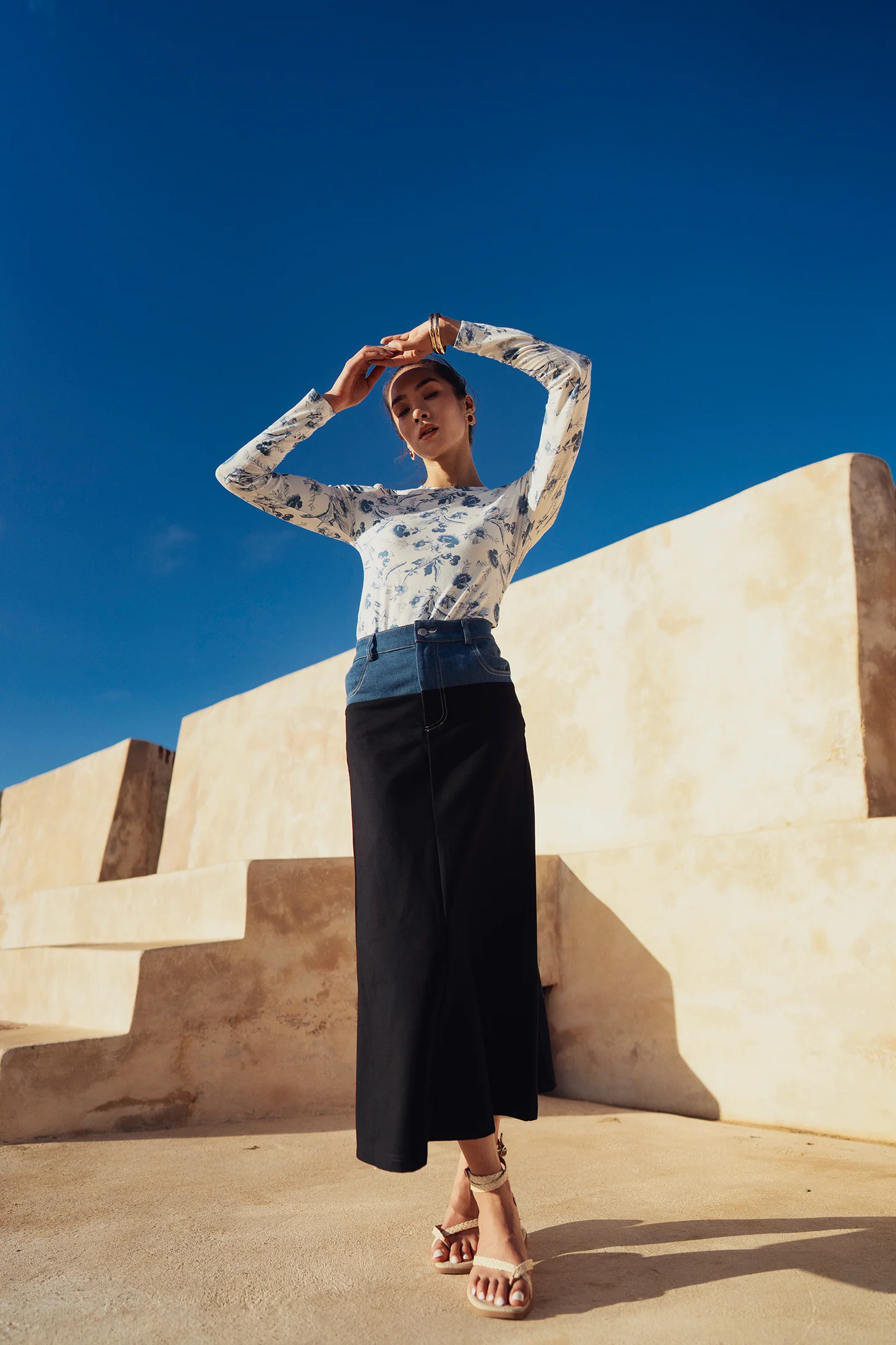 Bliss Denim Ponte Combo Skirt - Image 2