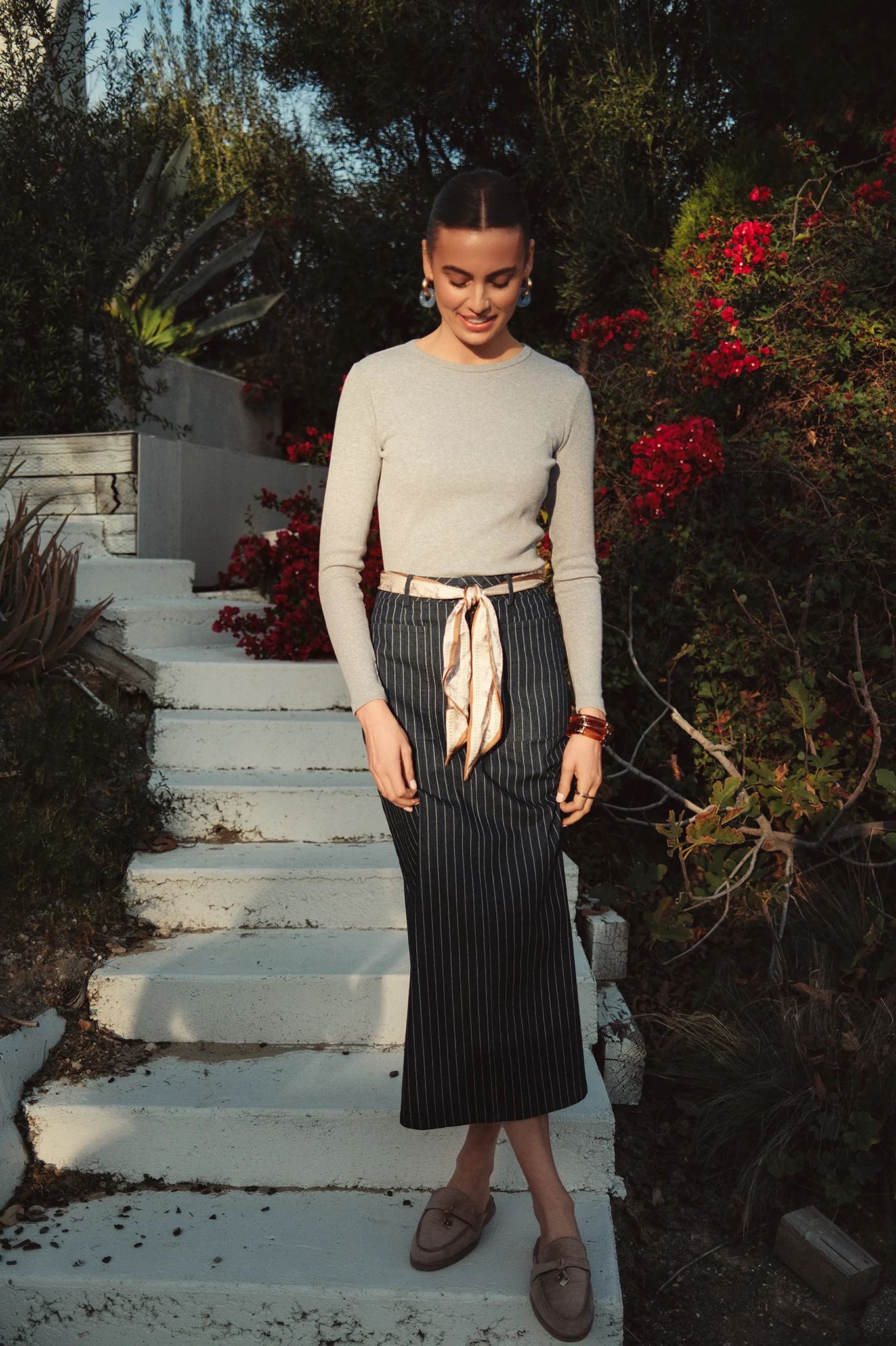 Bliss Denim Skirt Pinstripe - Image 3
