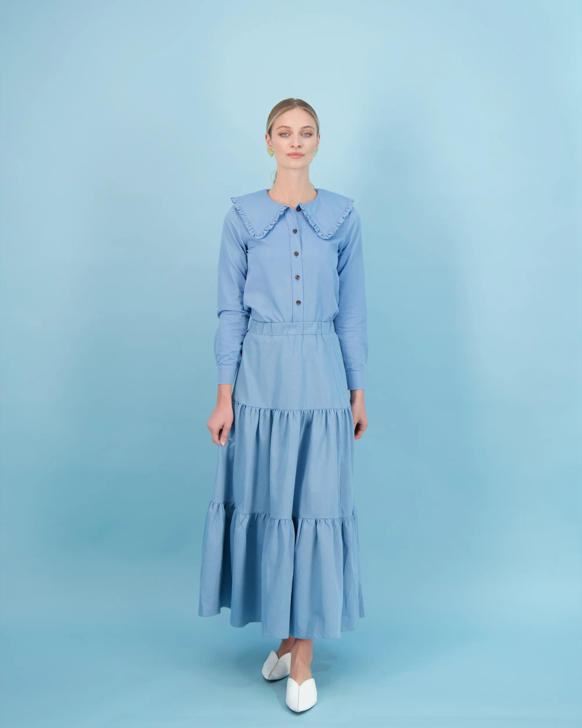 Bliss Denim Tiered Maxi