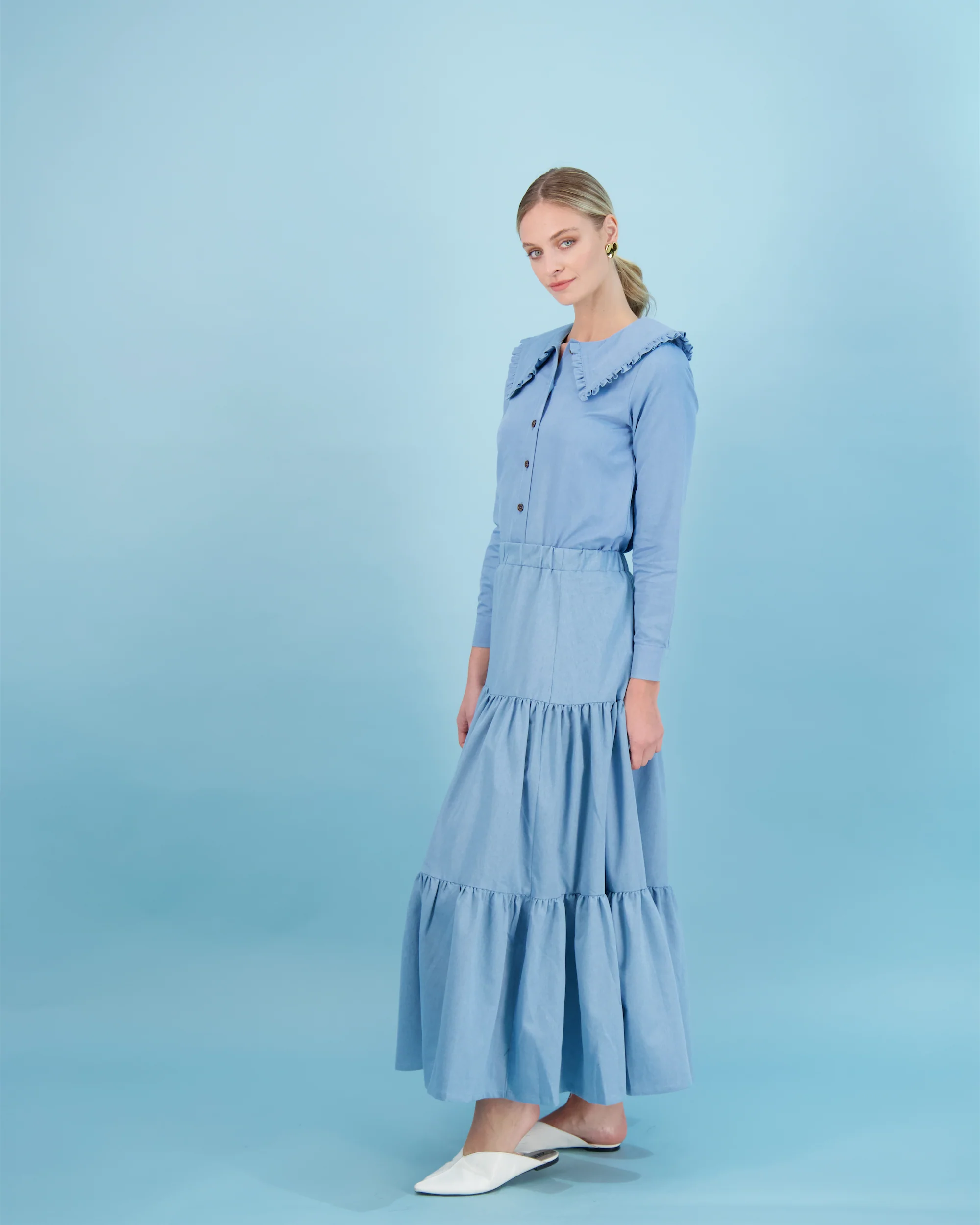 Bliss Denim Tiered Maxi - Image 2