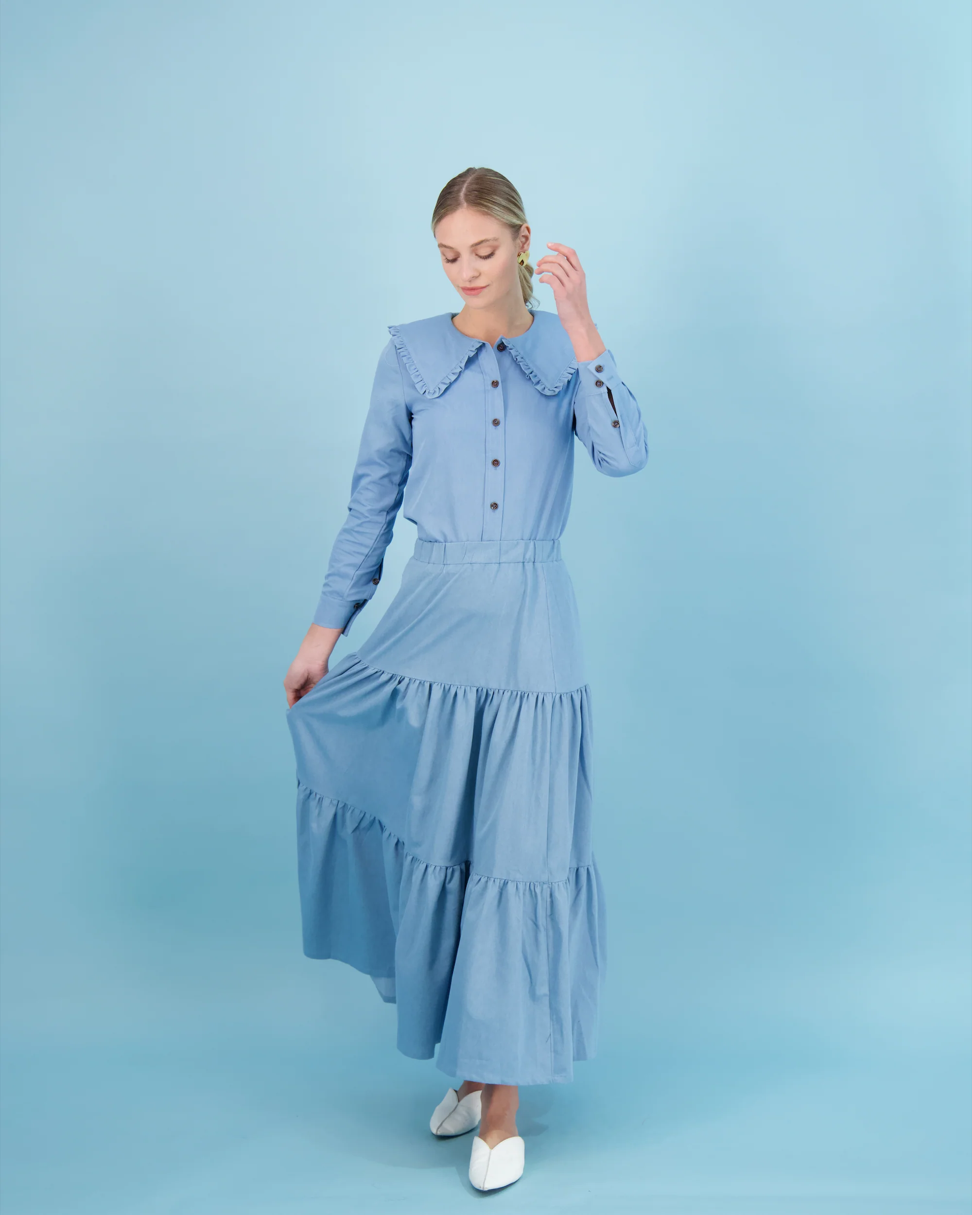 Bliss Denim Tiered Maxi - Image 3
