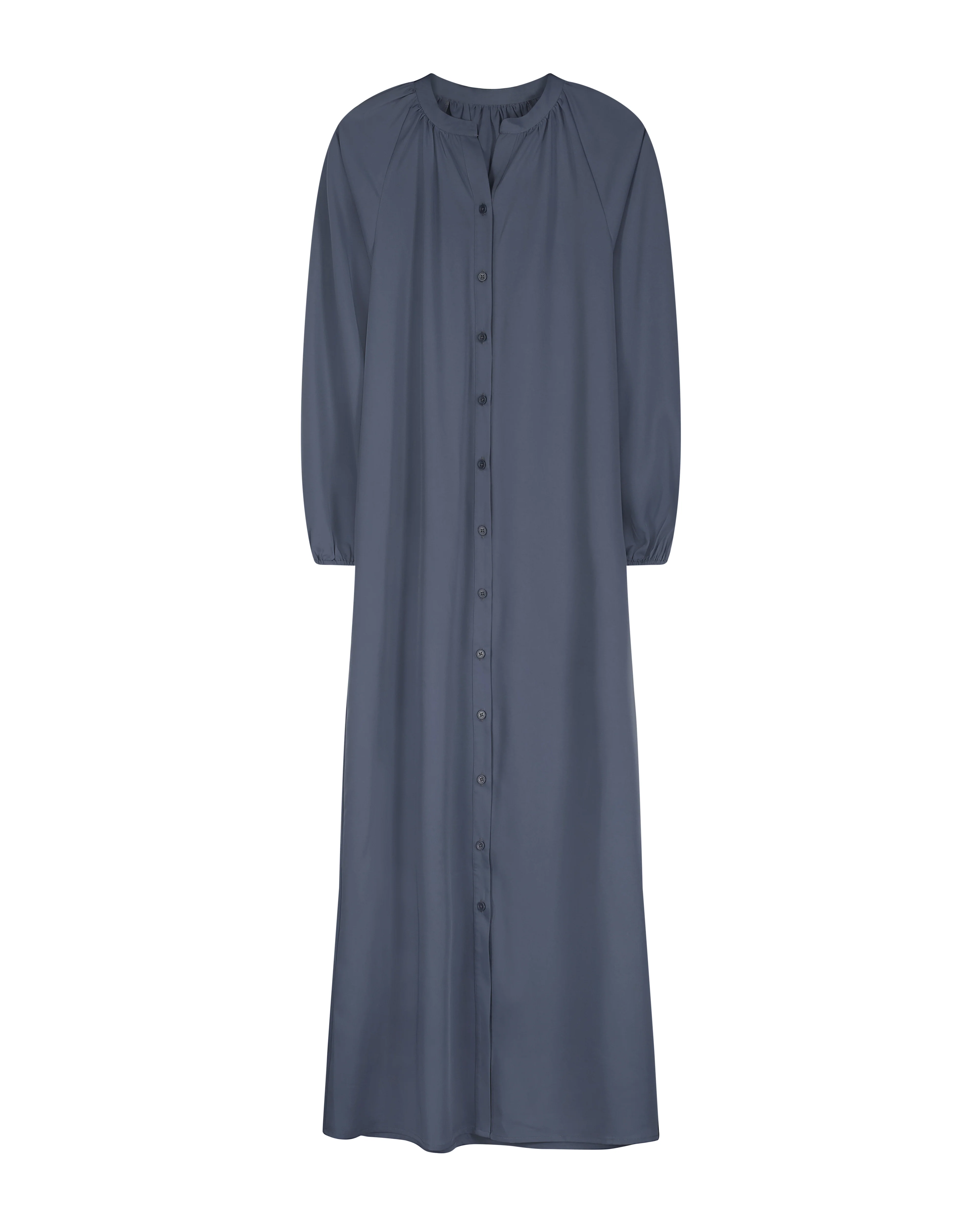 Bliss Flowy Button Maxi Dress Blue - Image 4