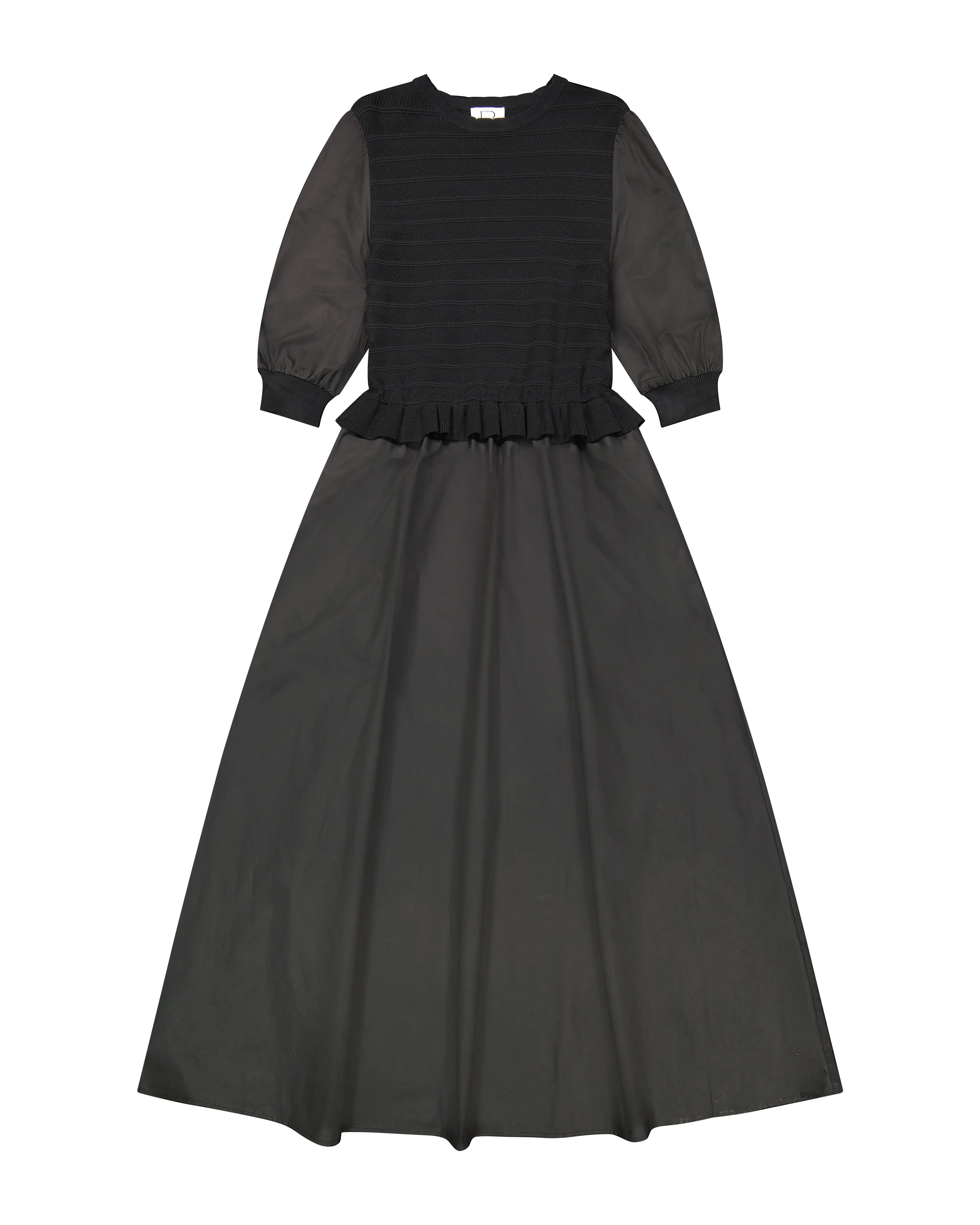Bliss Knit Combo Dress Black - Image 2
