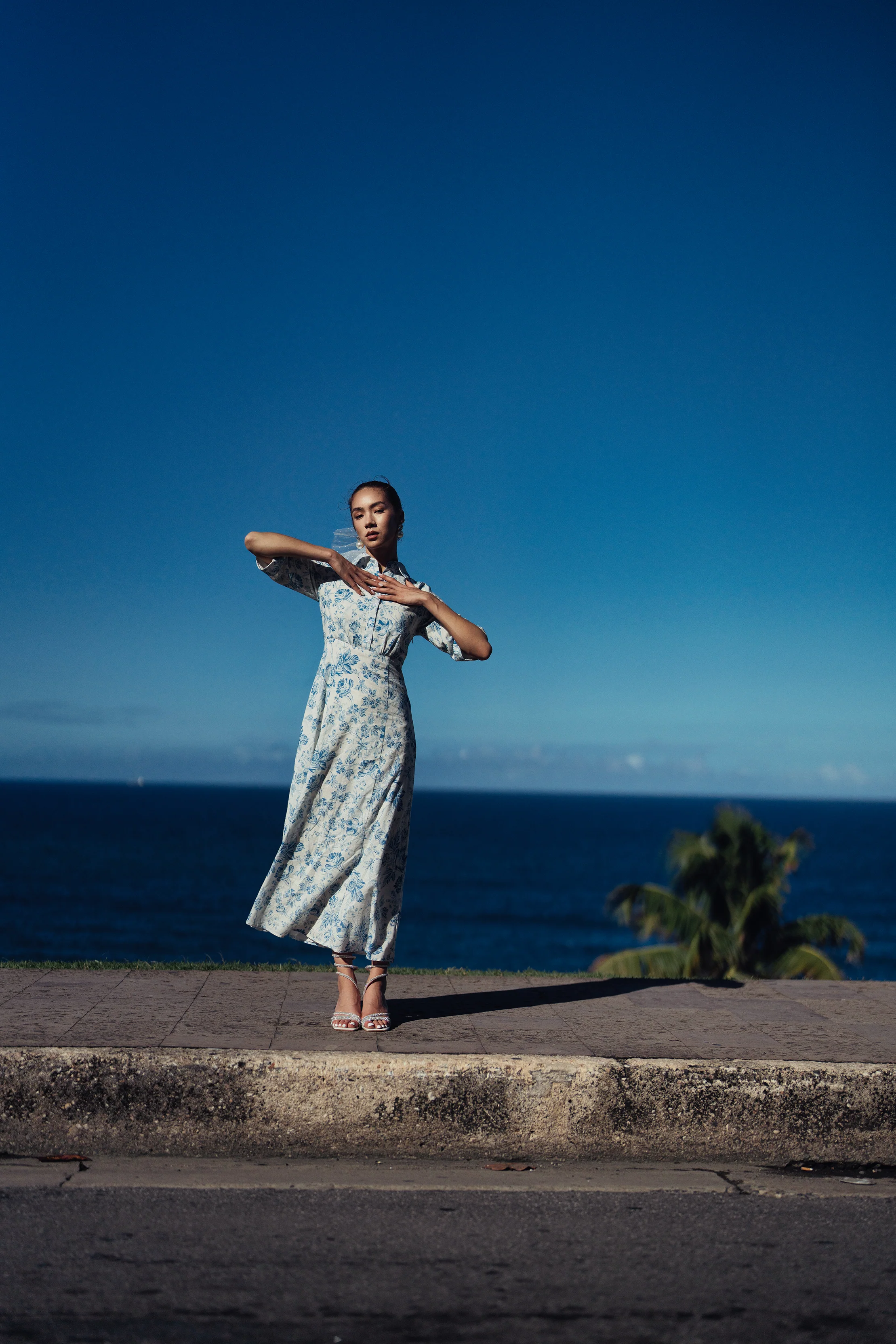 Bliss Linen Shirt Dress Toile Print - Image 3