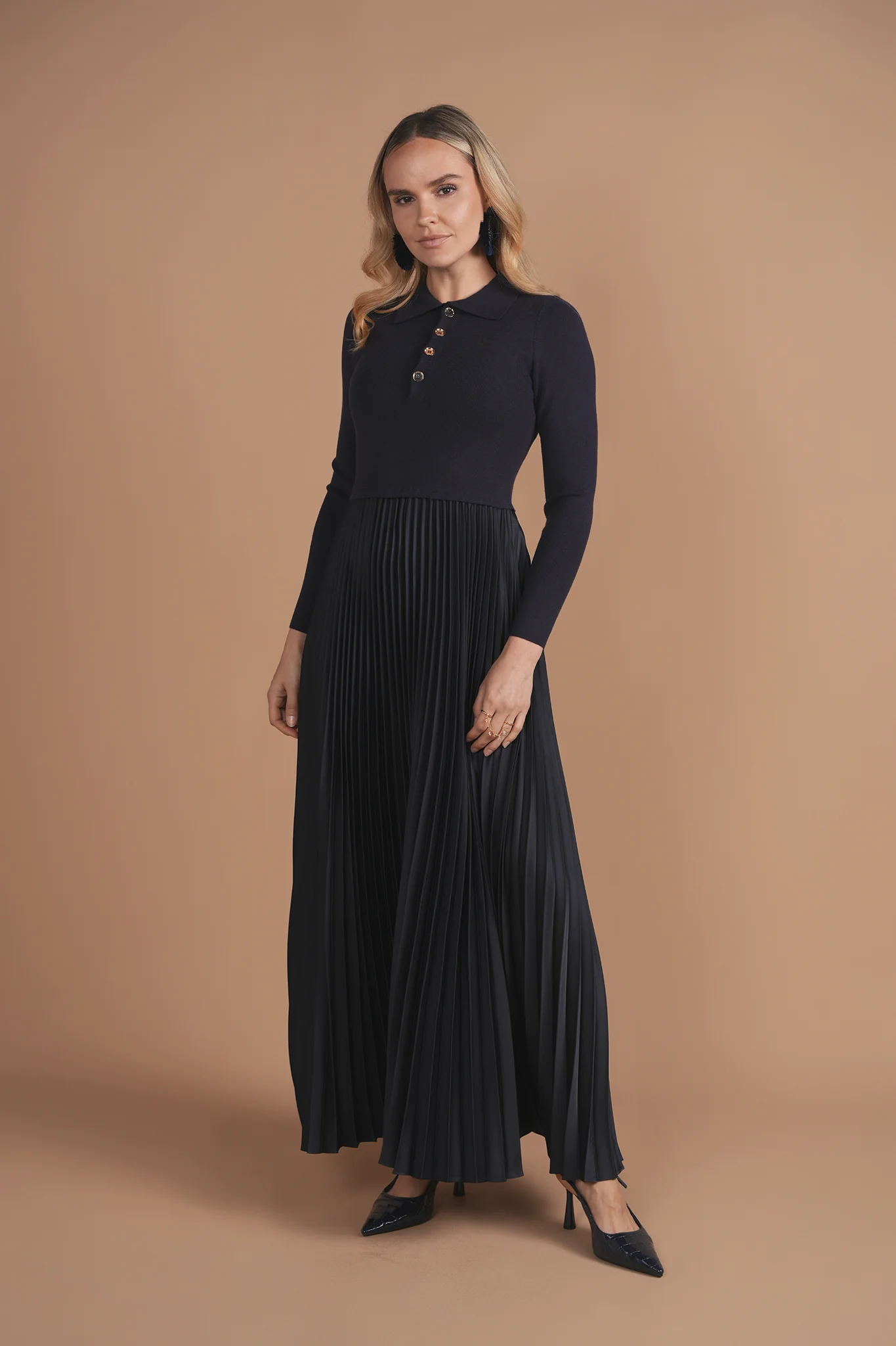 Bliss Polo Pleated Combo Navy - Image 3