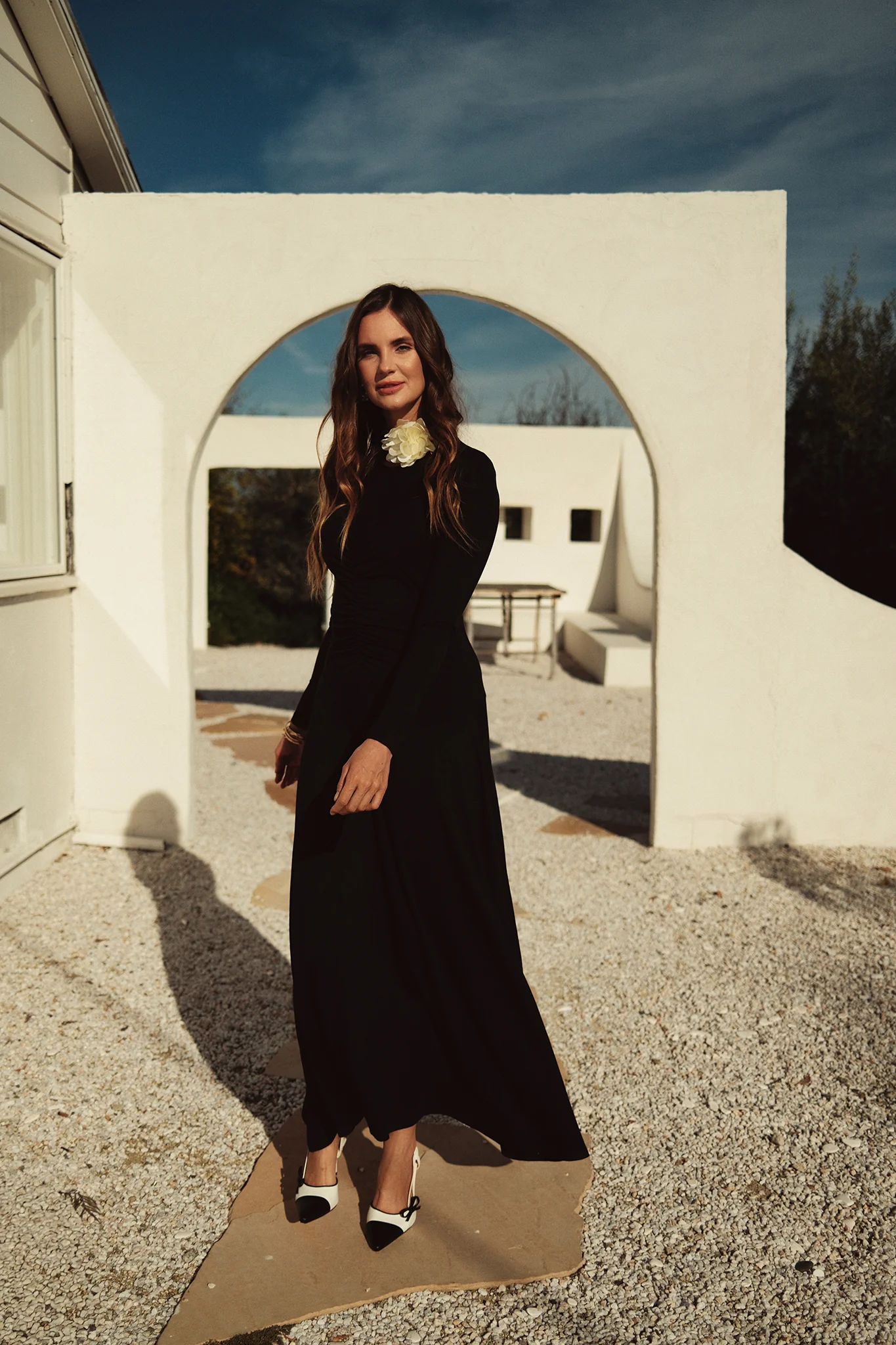 Bliss Ruched Jersey Maxi Dress Black - Image 9