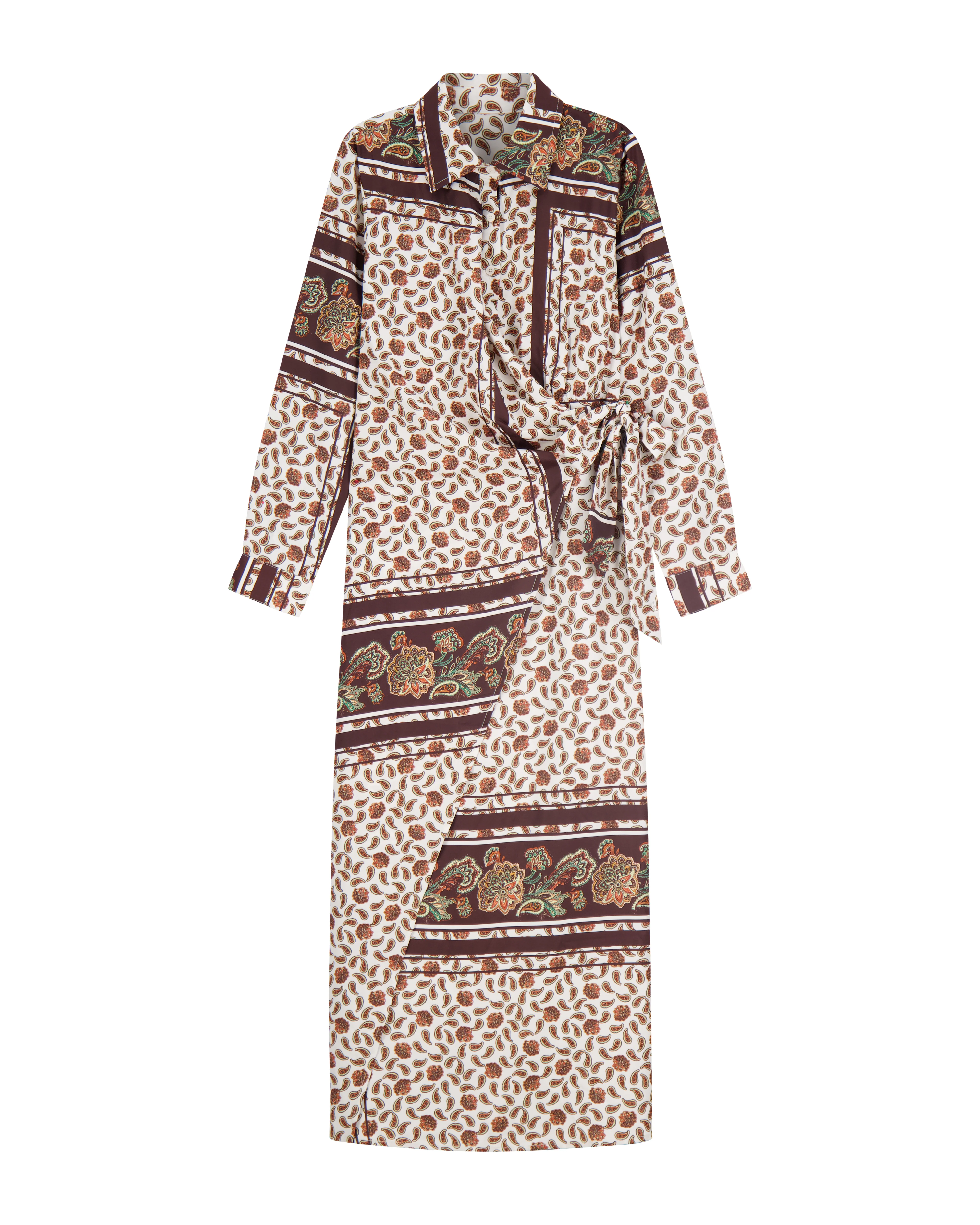 Bliss Side Drape Dress Brown Bandana - Image 2