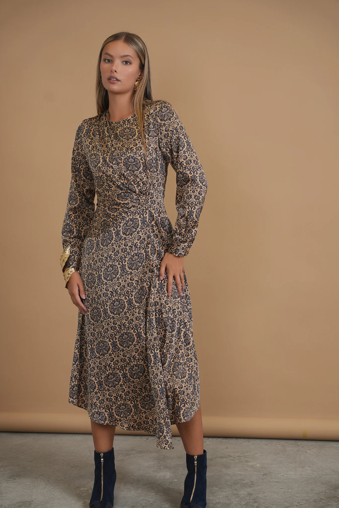 Bliss Side Draped Dress Satin Vintage - Image 2