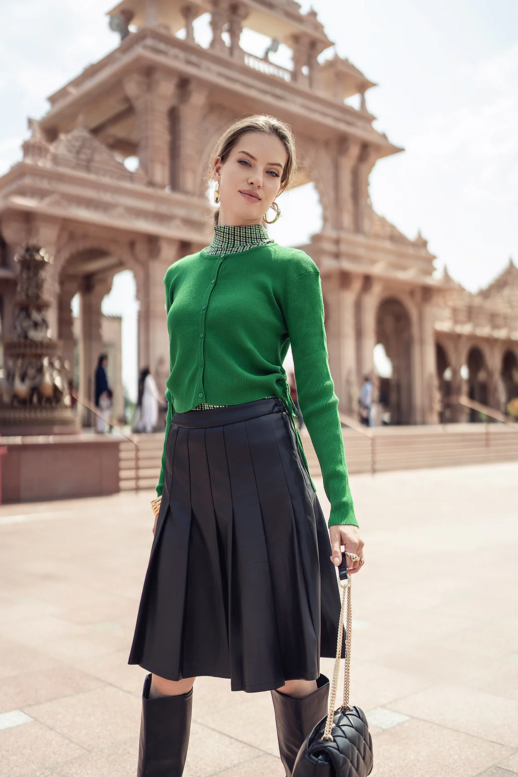 Bliss Side Ruched Cardi Emerald - Image 4