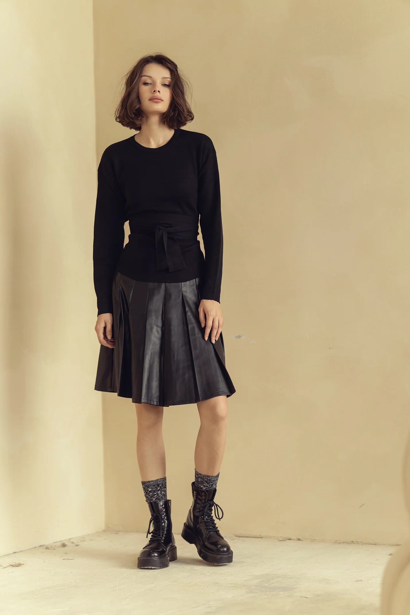 Bliss Tie Wrap Sweater Black - Image 3