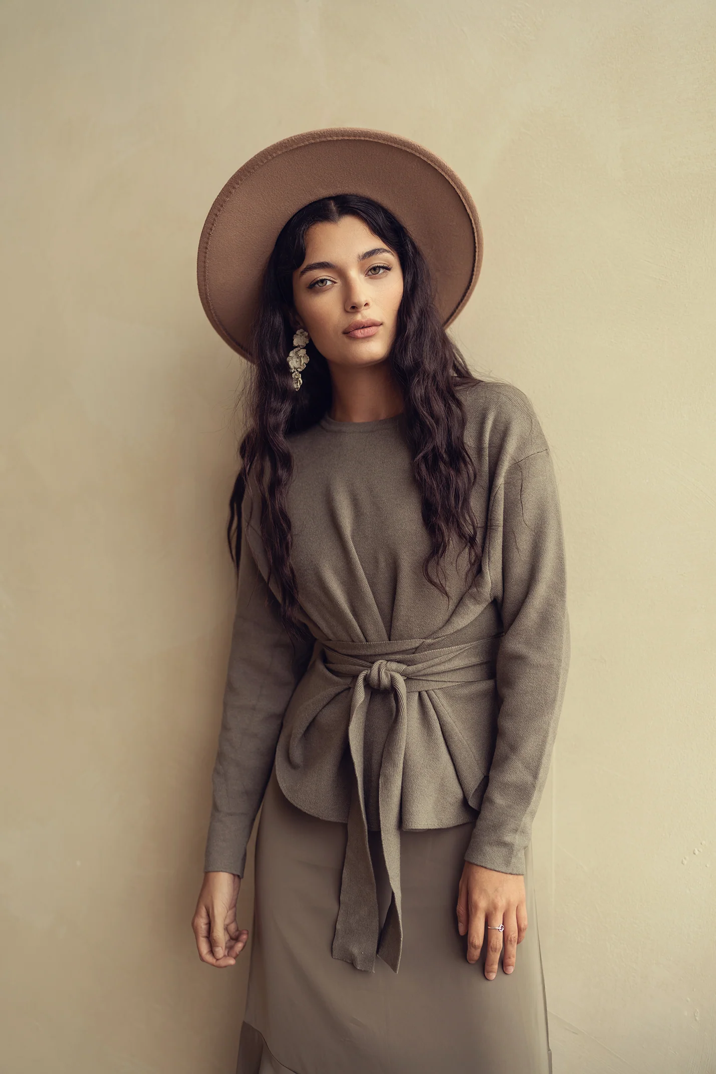 Bliss Tie Wrap Sweater Olive - Image 3