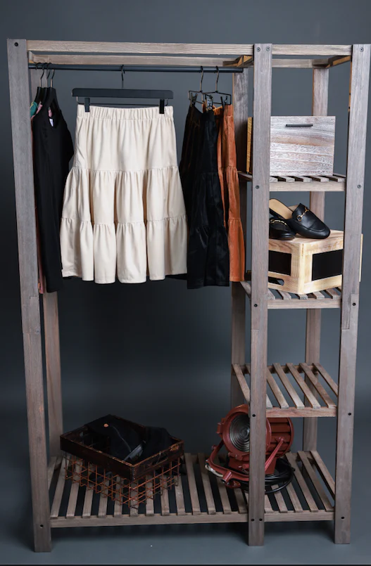 Bliss Tiered Corduroy Skirt Rust - Image 2