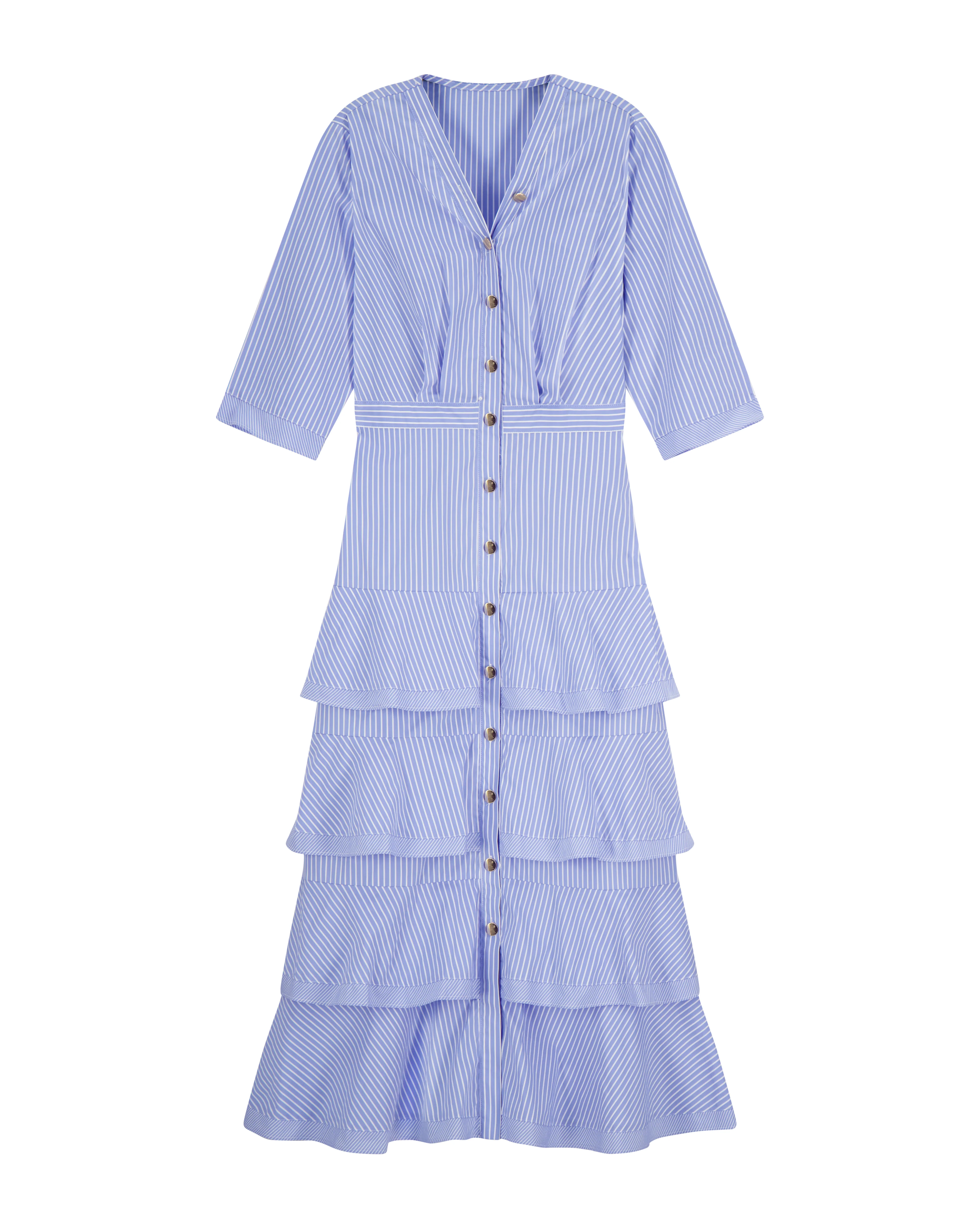Bliss Tiered Striped Button Down Dress - Image 2