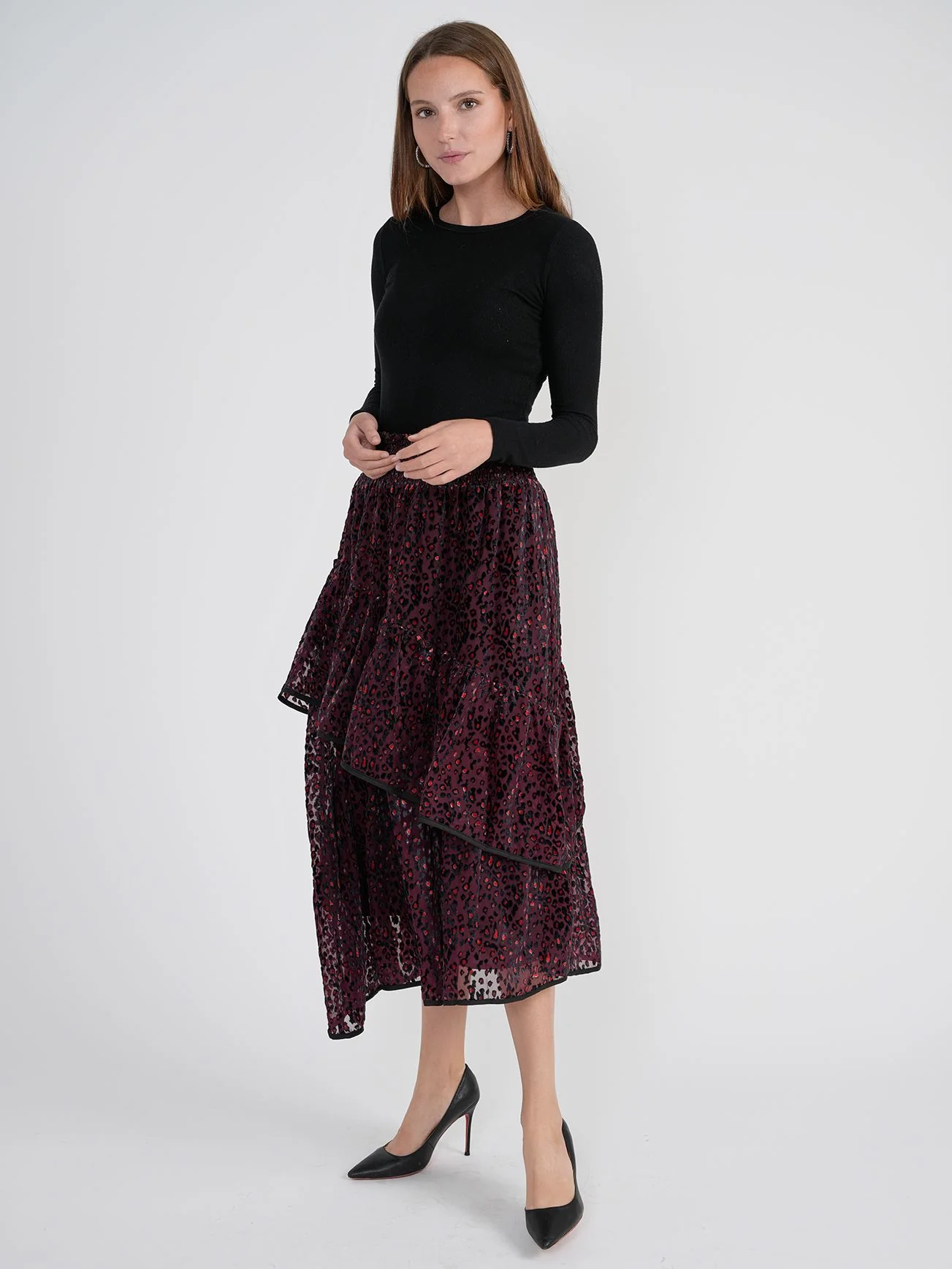 Bliss Velvet Burnout Printed Skirt - Image 5
