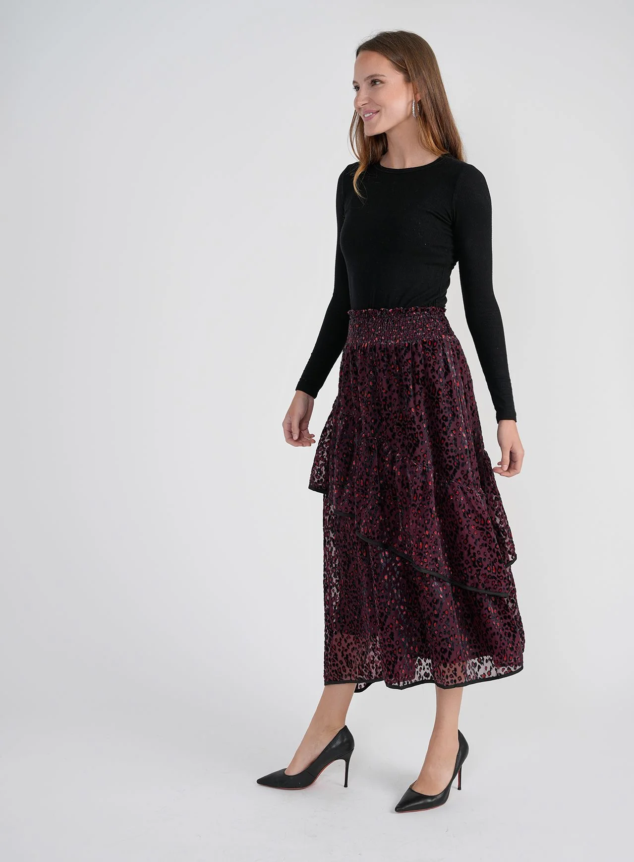 Bliss Velvet Burnout Printed Skirt - Image 6