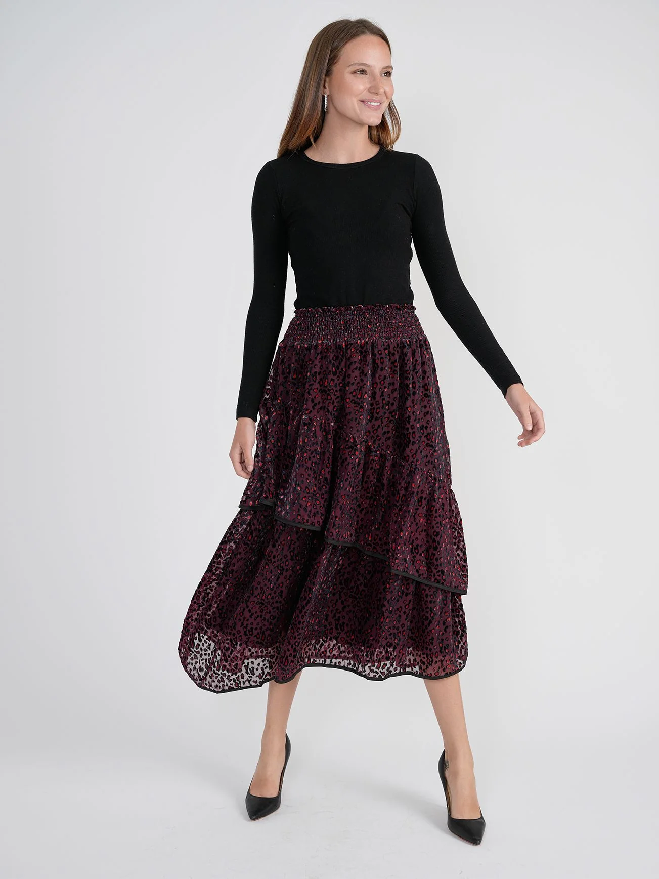 Bliss Velvet Burnout Printed Skirt - Image 7