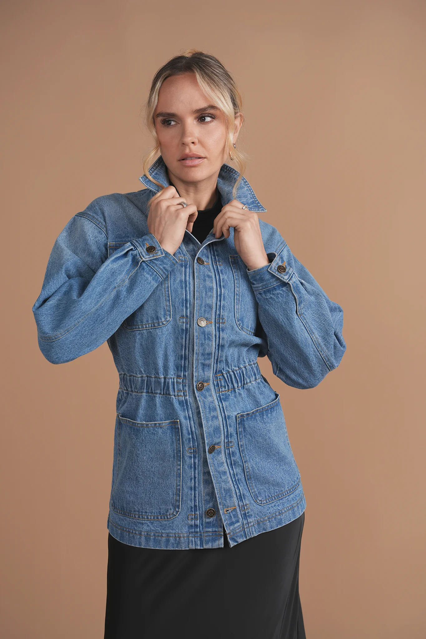Bliss Waisted Denim Jacket - Image 3