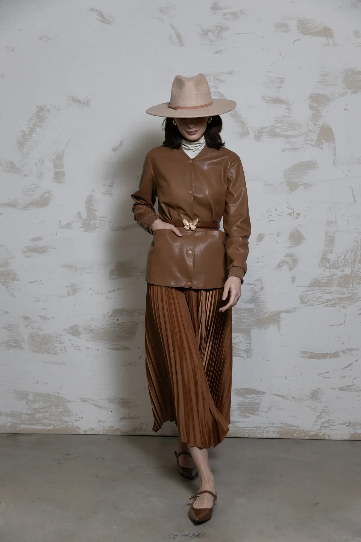 Byrd Arrow Pleated Skirt Copper - Image 3