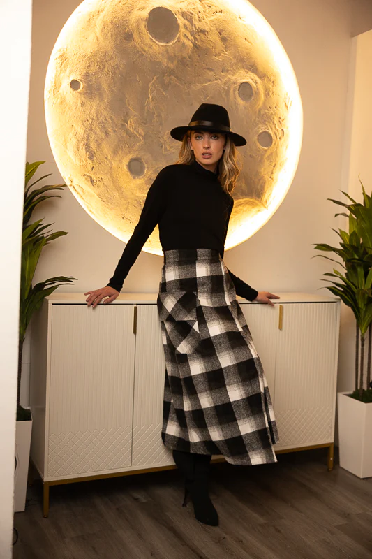 Byrd B&W Plaid Skirt - Image 2