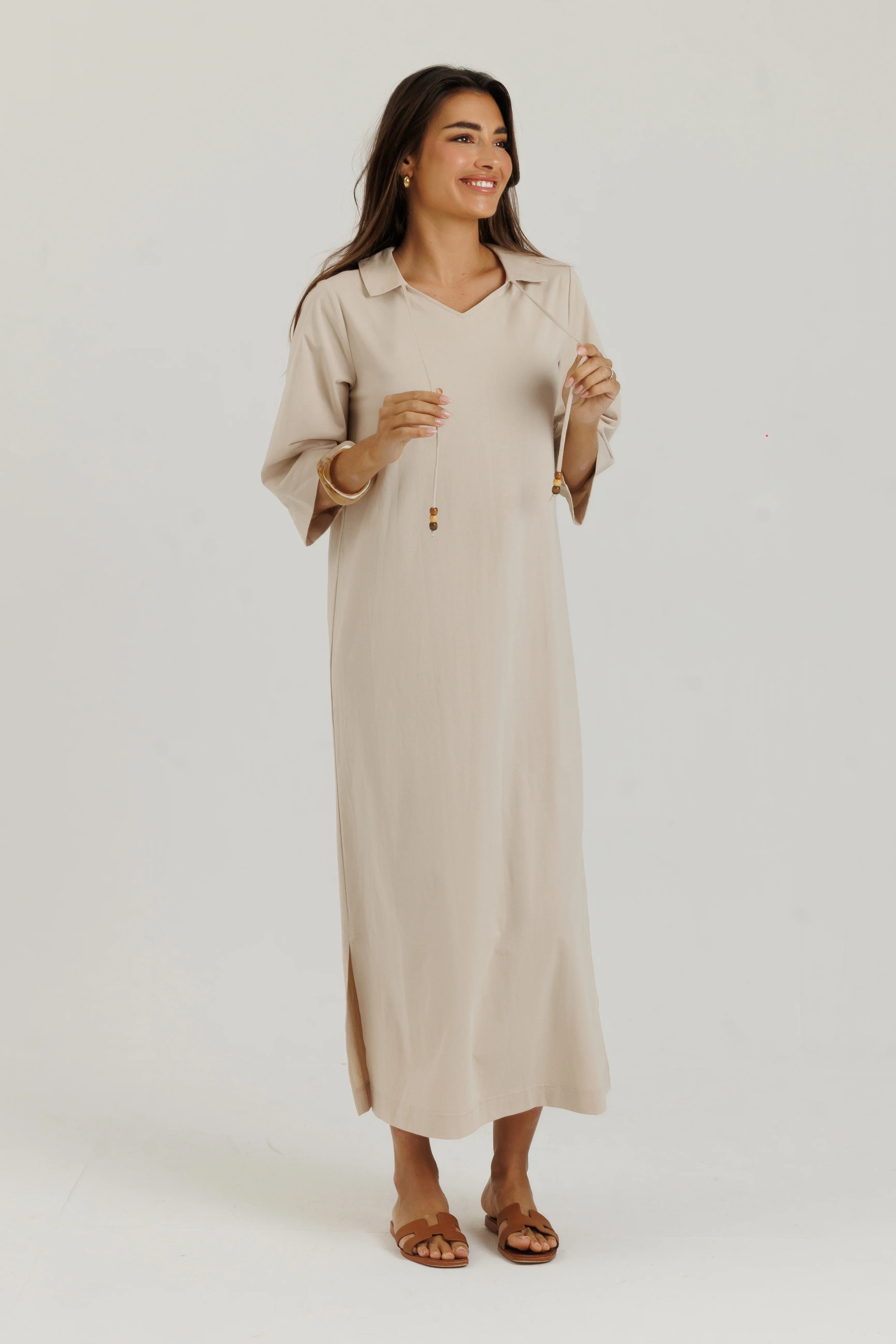 Loup Cotton Charm Dress Tan - Image 2