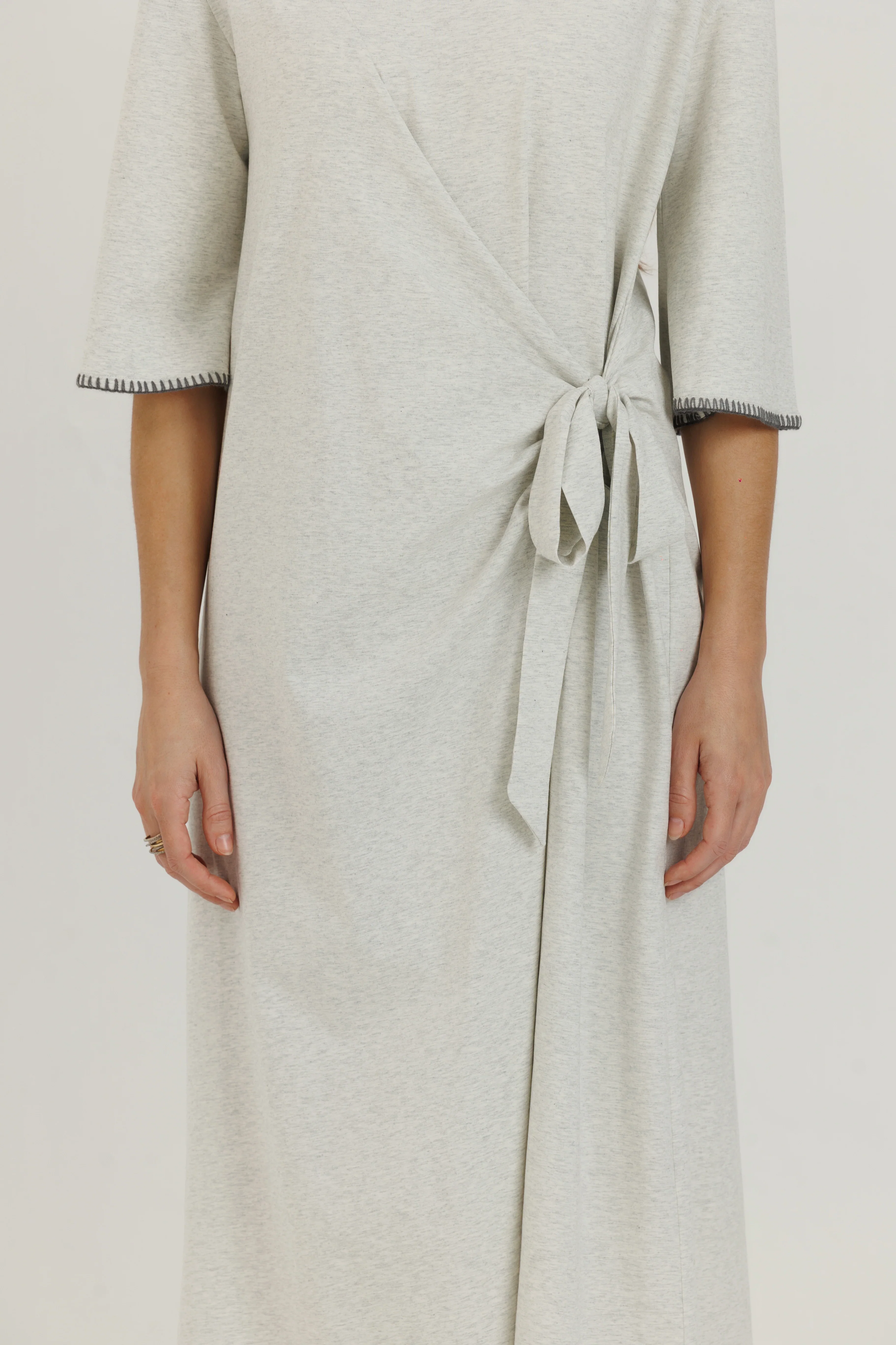 Loup Cotton Stitch Dress Grey - Image 4