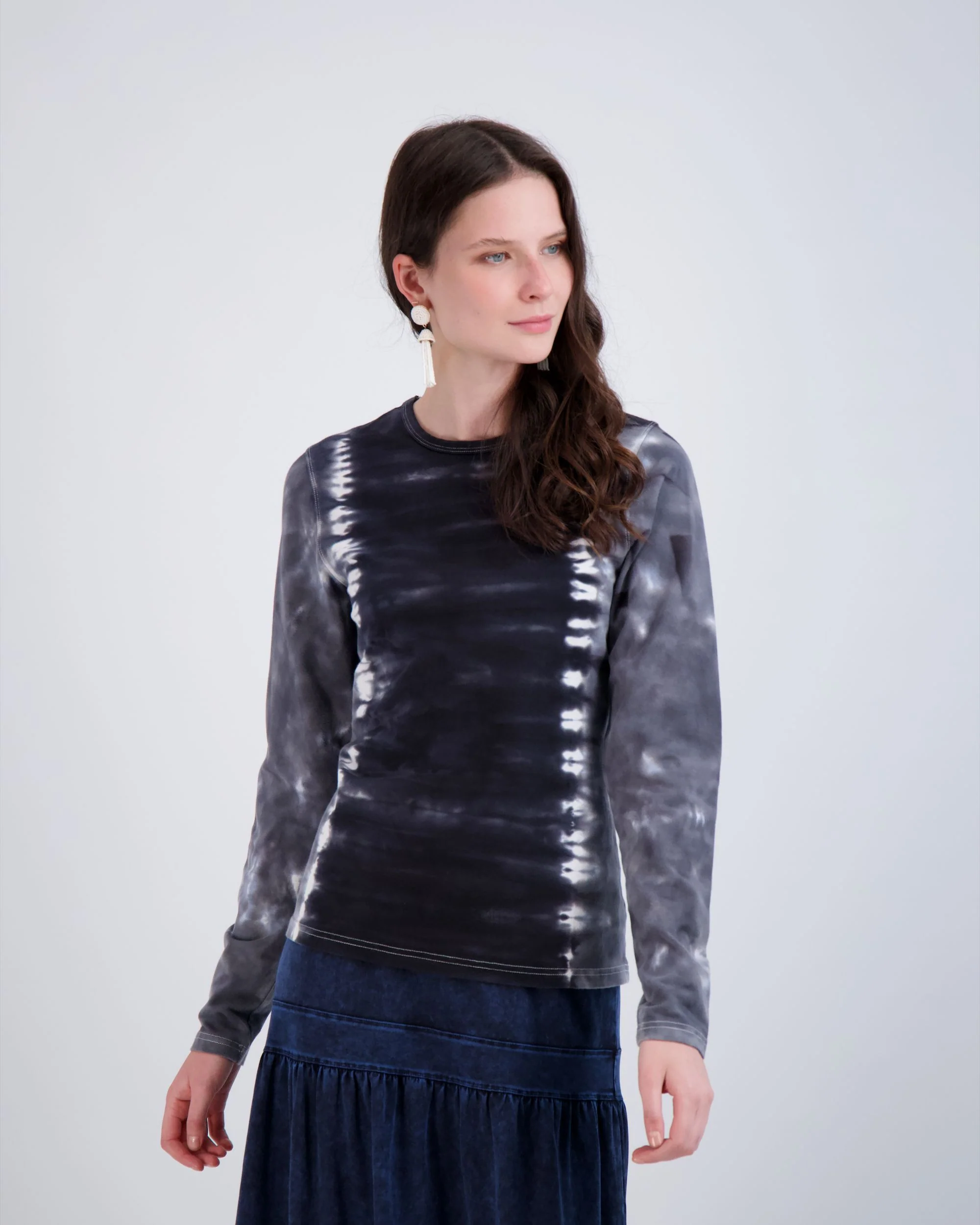 Denim Wash Colorblock Tee - Image 5