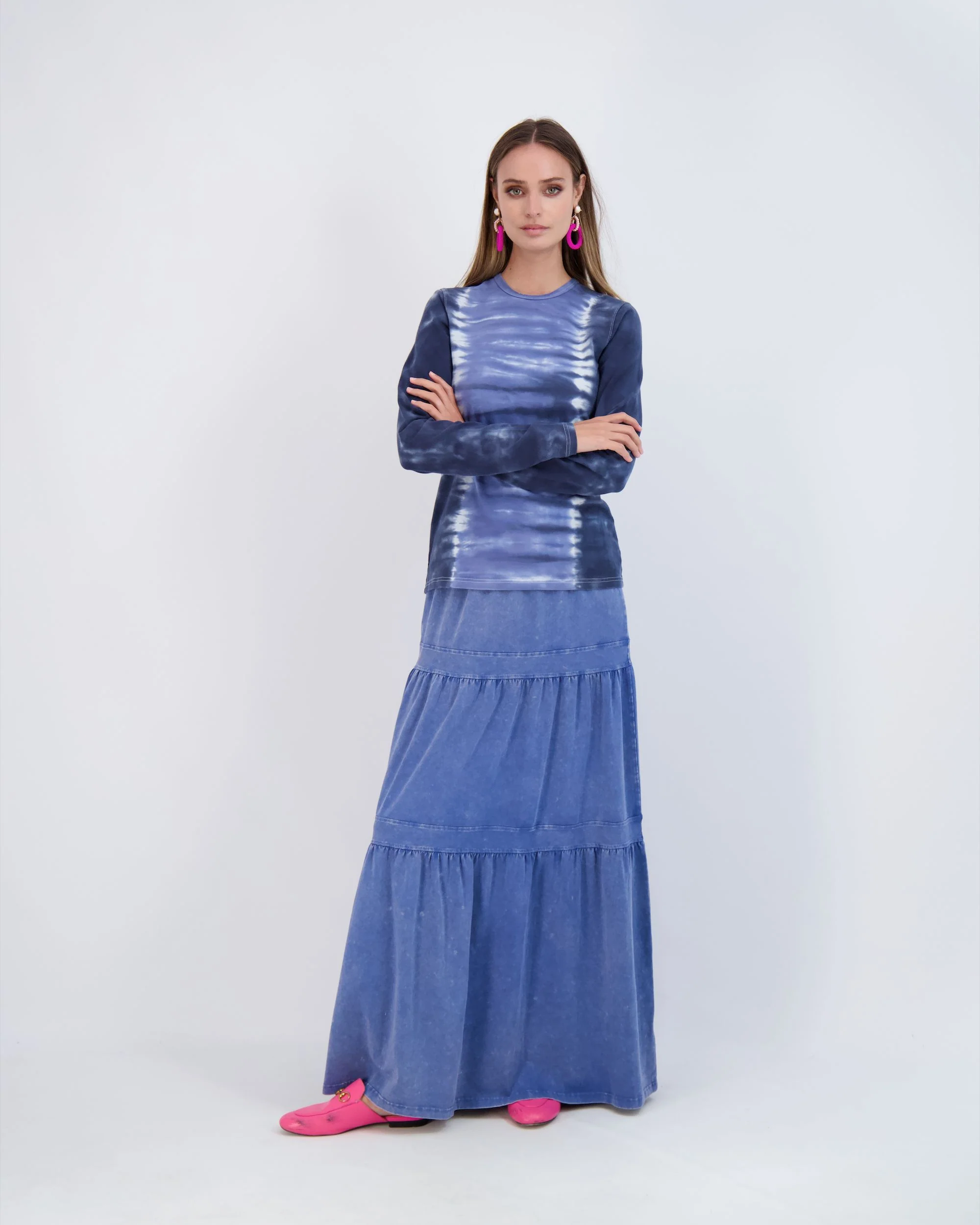 Denim Wash Colorblock Tee - Image 6