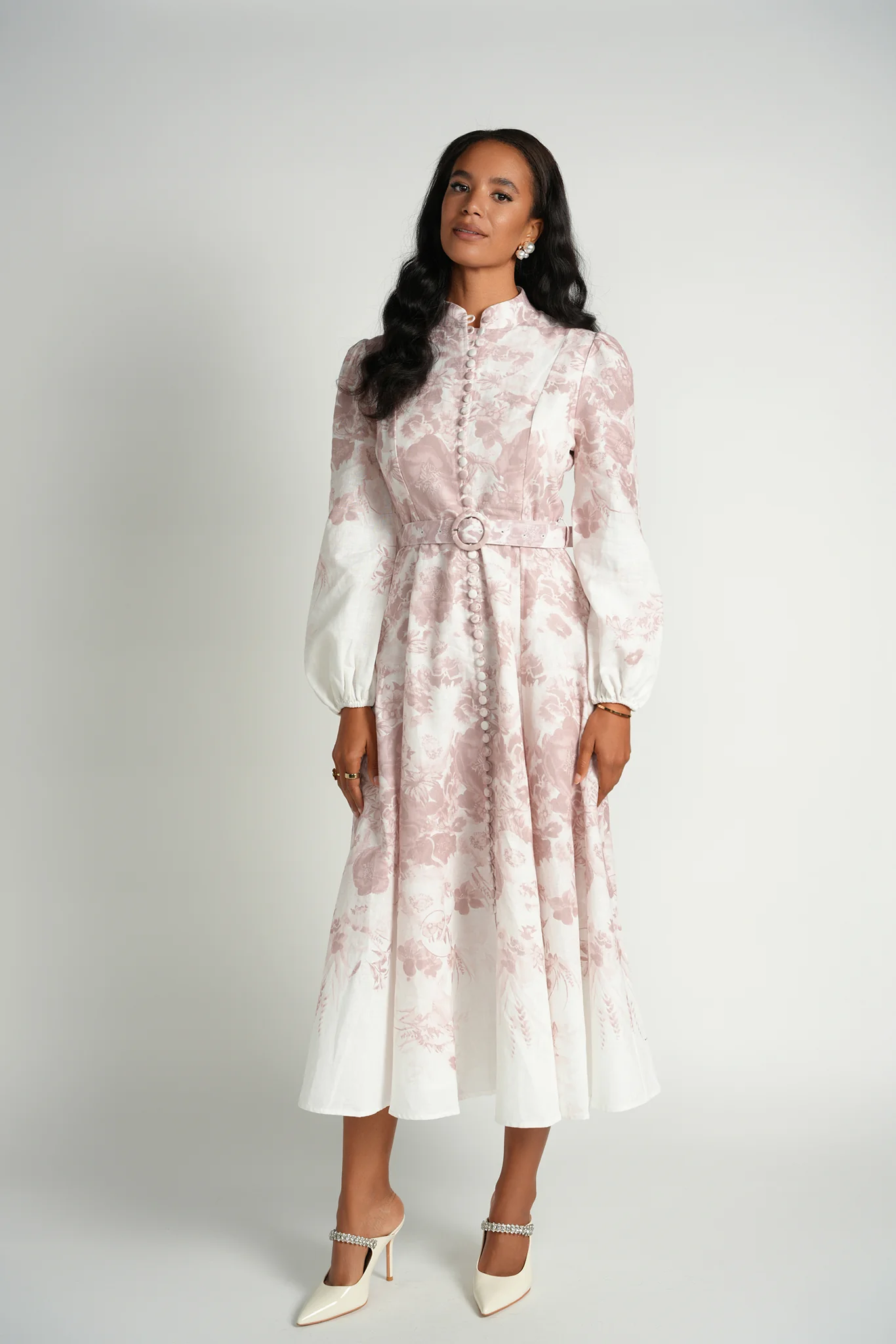 Ellie Makir Belted Maxi Linen Dress - Image 2
