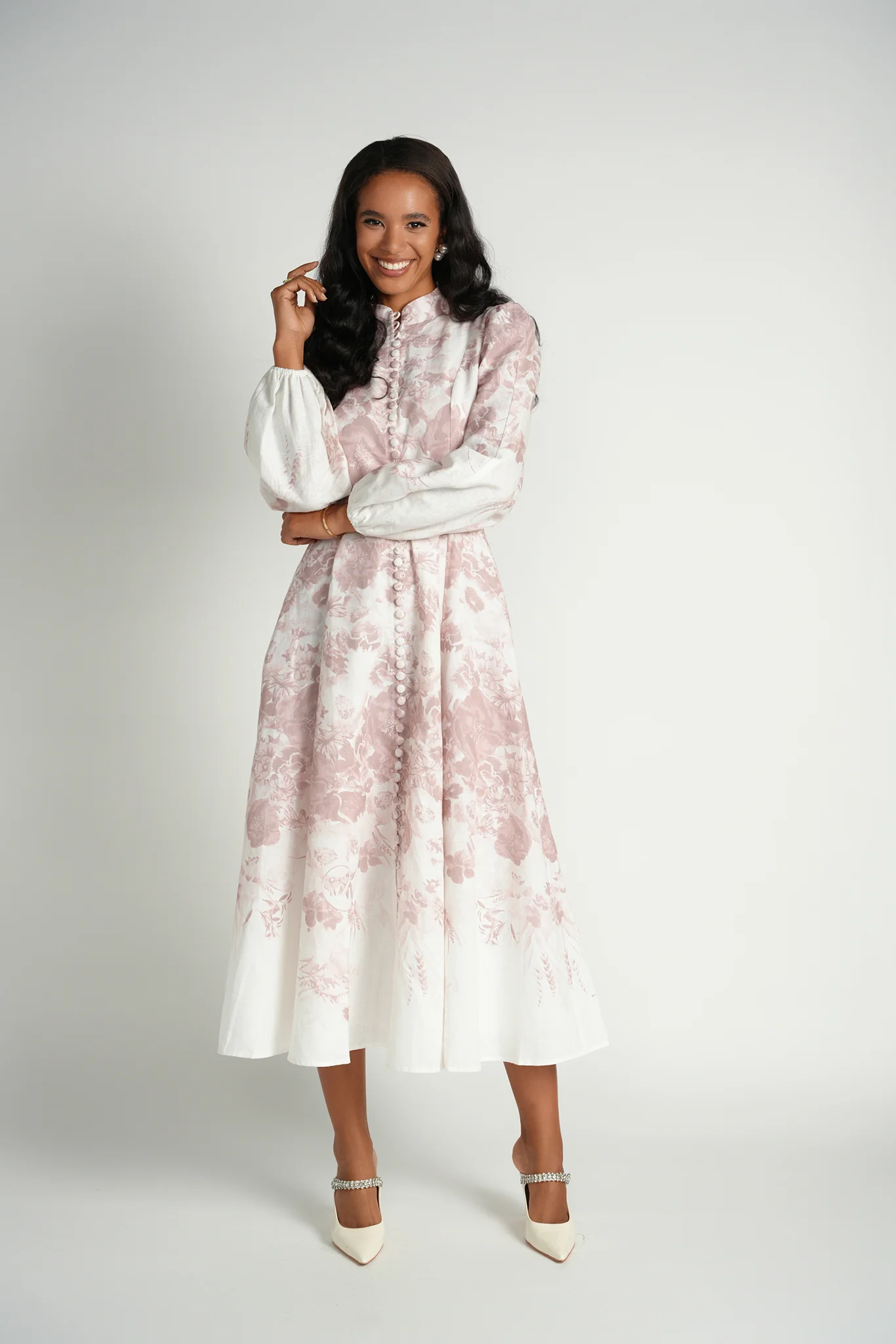 Ellie Makir Belted Maxi Linen Dress - Image 4