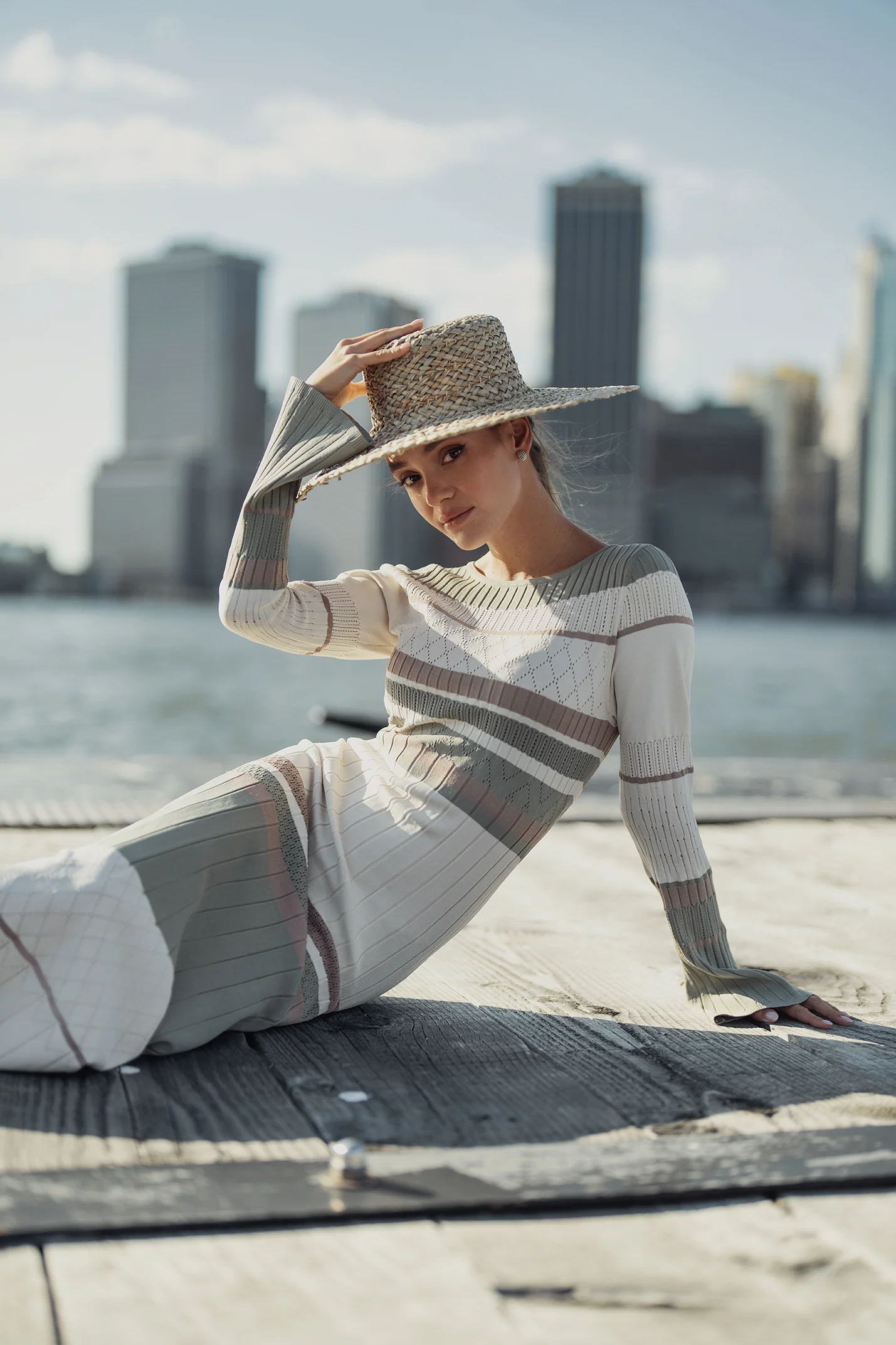 Ellie Makir Chromatic Knit Dress Desert - Image 4