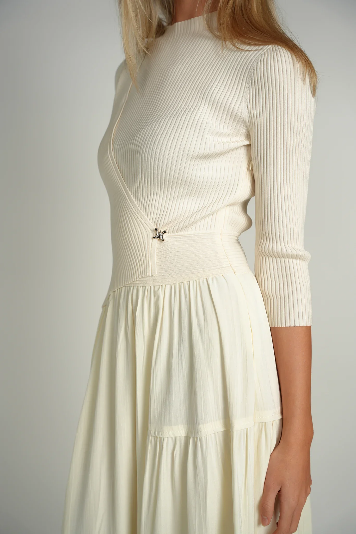 Ellie Makir Contrast Knit Midi Dress - Image 3