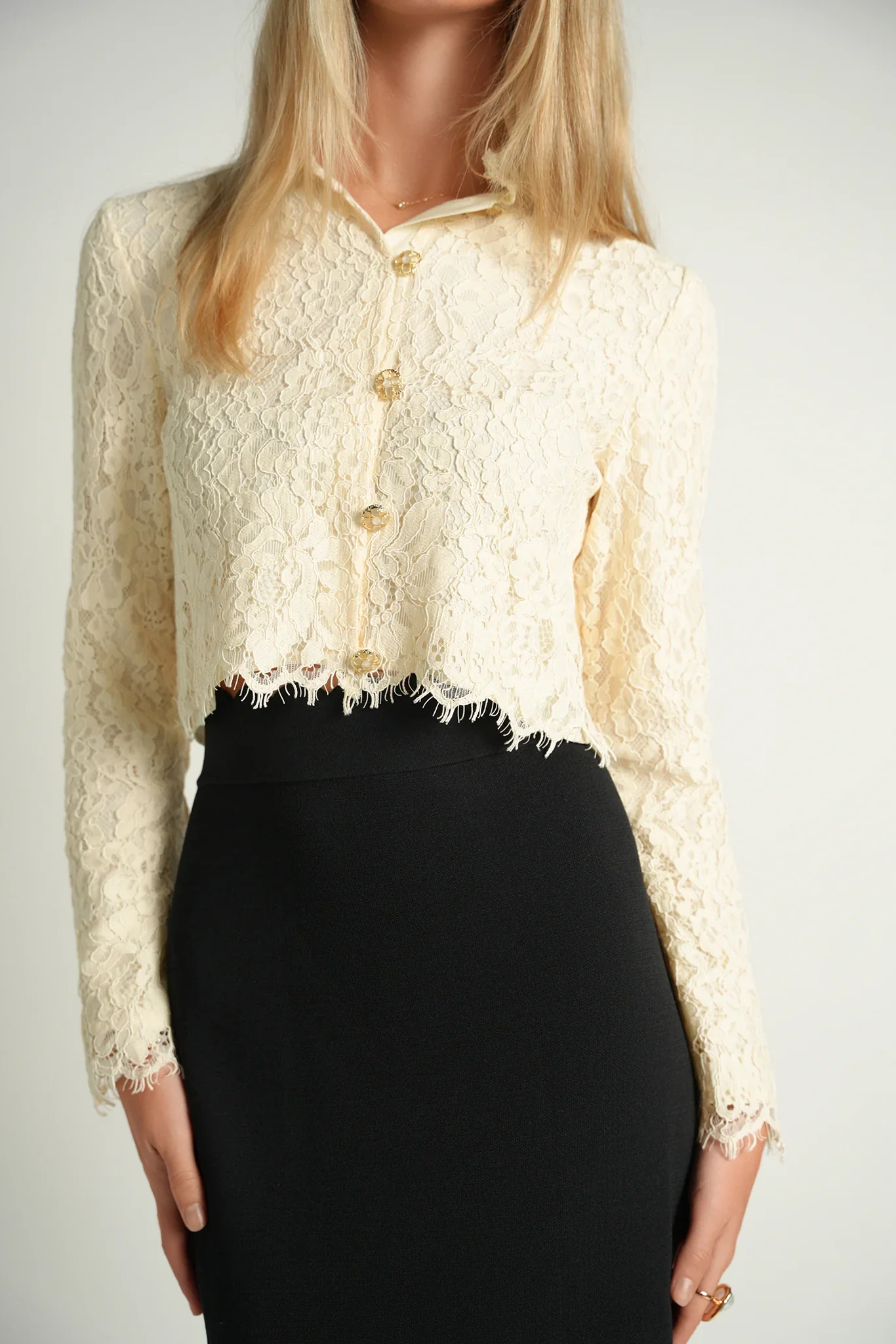 Ellie Makir French Lace Cardigan - Image 2